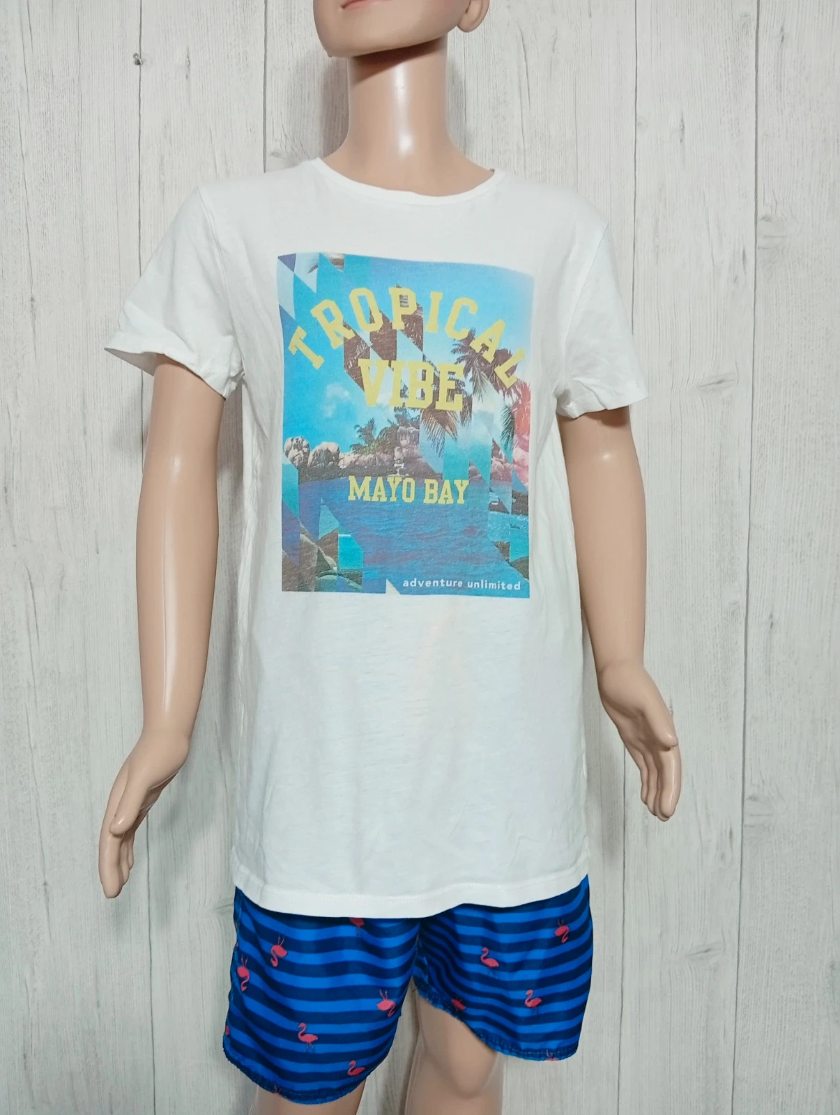 T-shirt imprimé manches courtes - taille 11/12 ans - Tex - couleur blanc