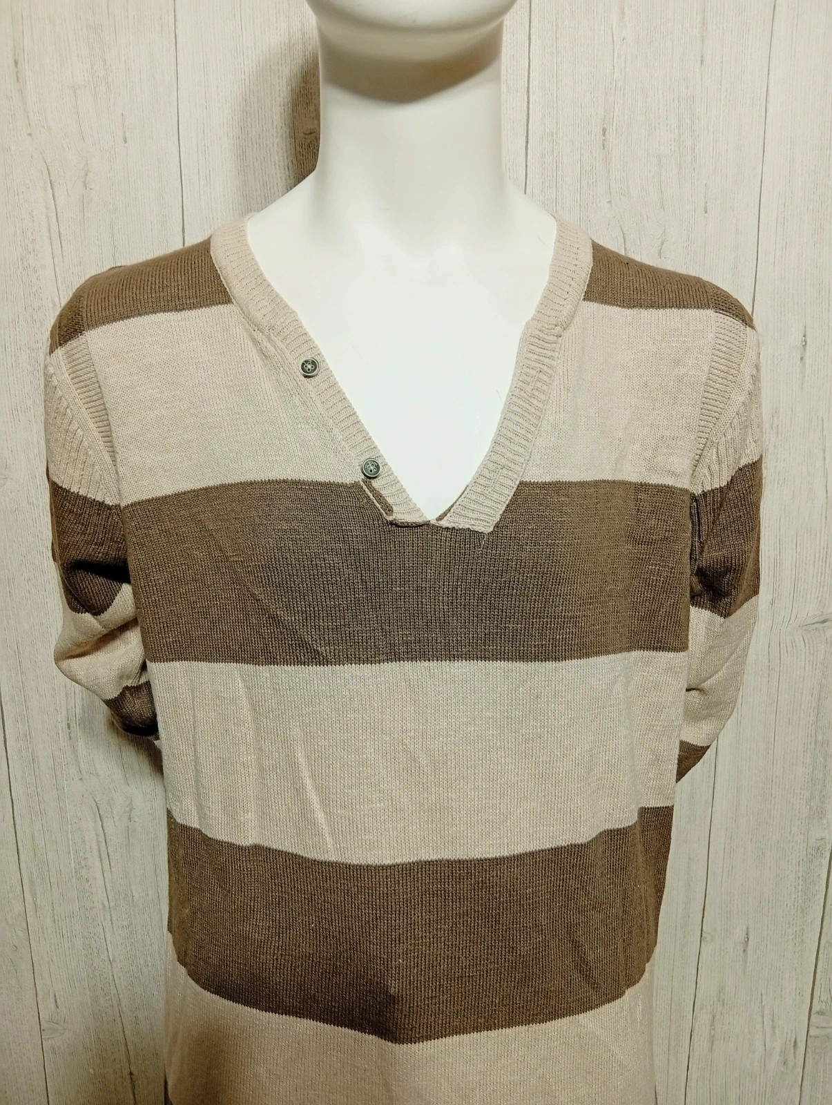 Sweat col V manches longues homme - taille XL/42 - Devred - couleur marron beige – Devred – taille XL 2