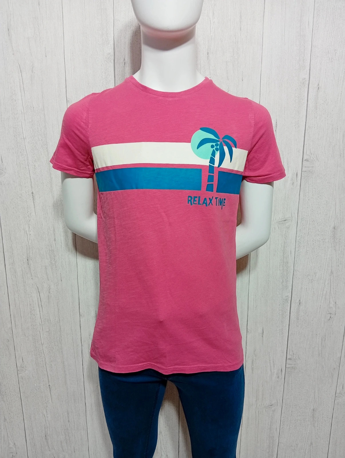 T-shirt imprimé manches courtes garçon - taille 14 ans (164 cm) - okaidi - couleur fushia marine