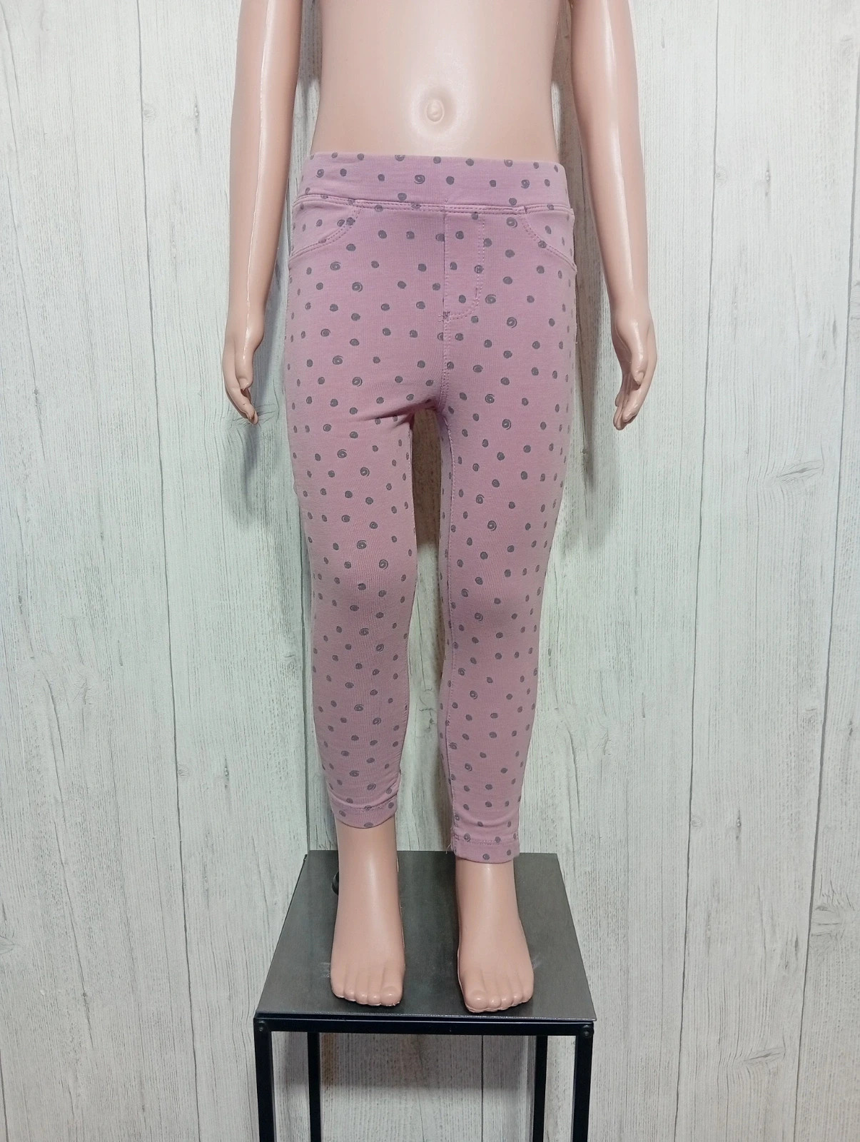 Leggins fille - taille 3/4 ans - Tex - couleur rose et gris