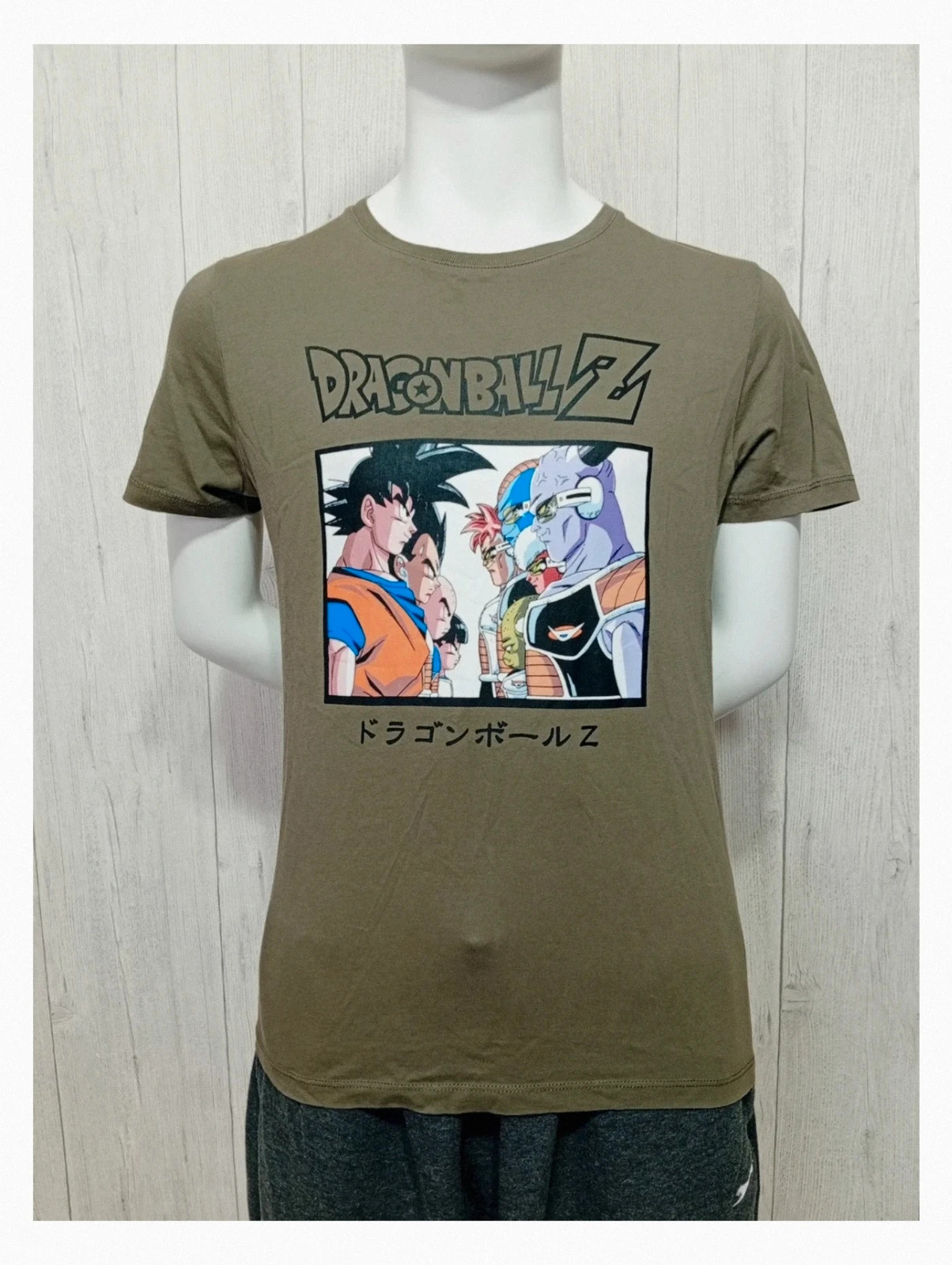 Dragon ball Z T-shirt homme manche courte - couleur kaki noir - taille M/38