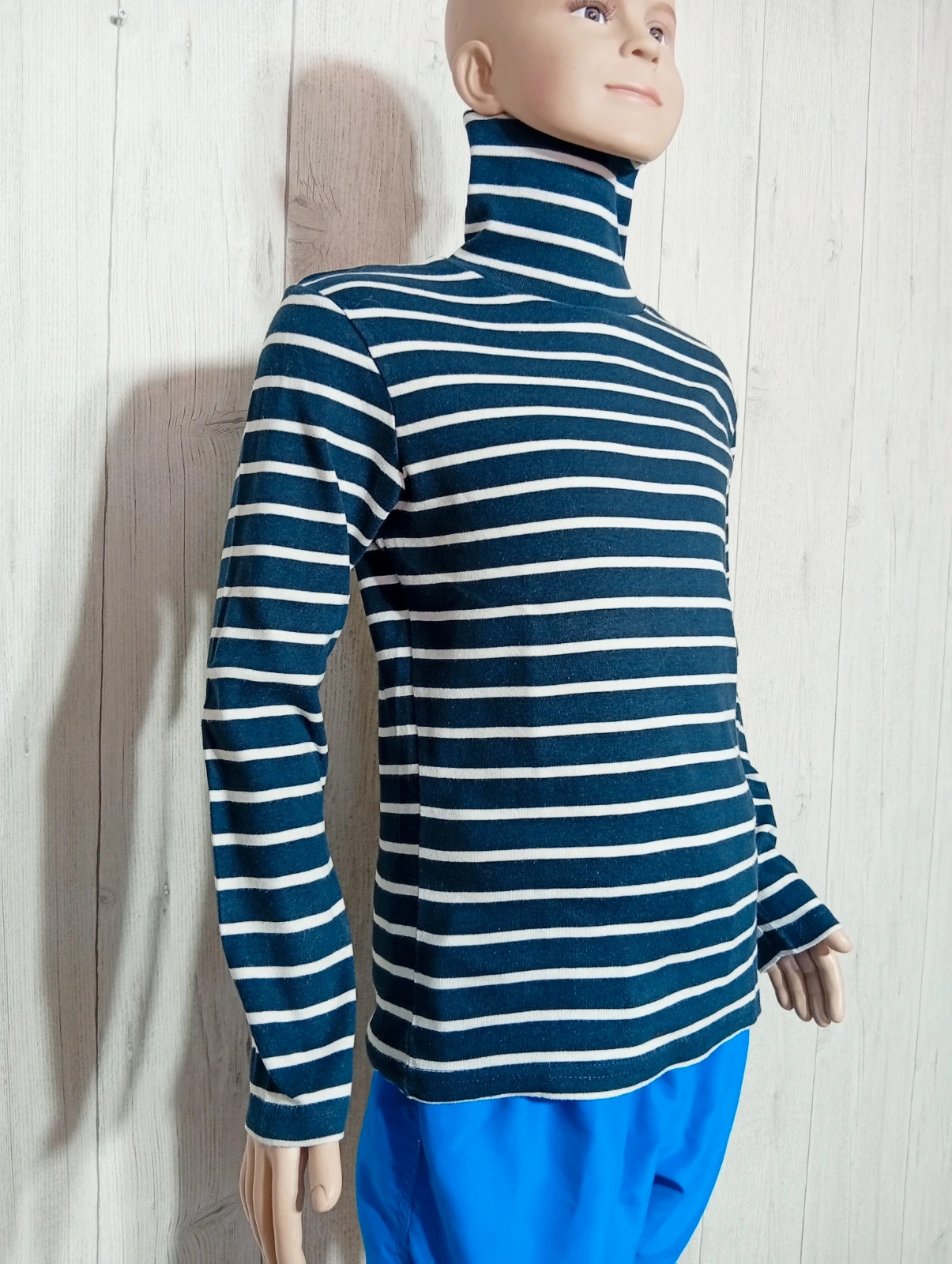 Pull a col roulé fille - taille 12 ans (144/155 cm) - Kiabi - couleur marine et blanc – Kiabi – taille 12 ans / 152 cm 4