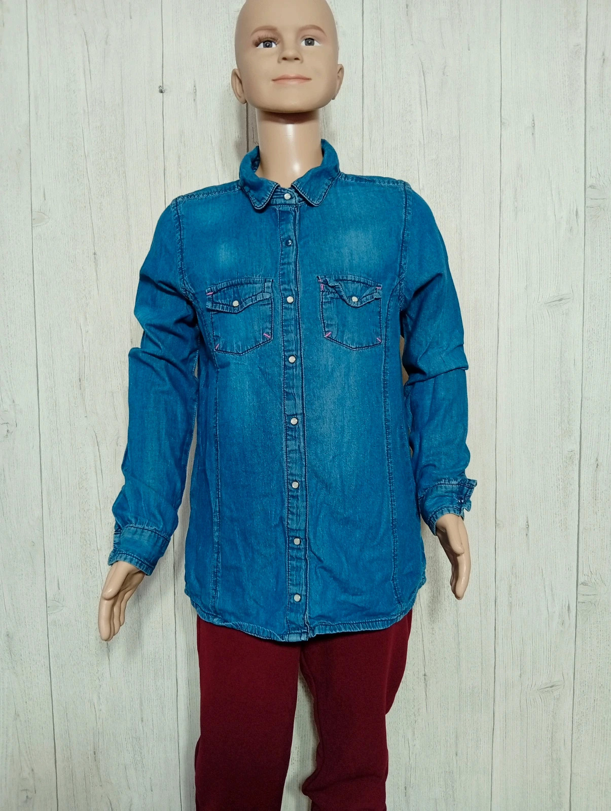 Chemise fille - taille 14 ans (156 cm) - vertbaudet - couleur marine