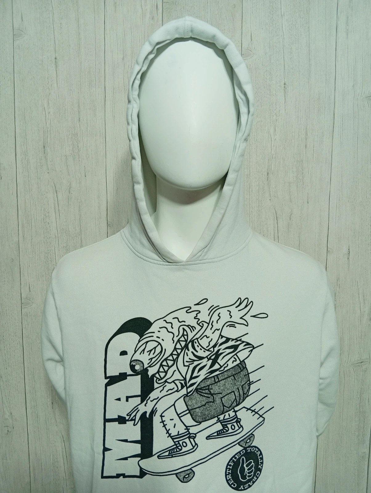 Pull a capuche imprimé manches longues - taille 16 ans (169/175 cm)- Kiabi - couleur blanc et noir – Kiabi – taille 16 ans / 176 cm 2