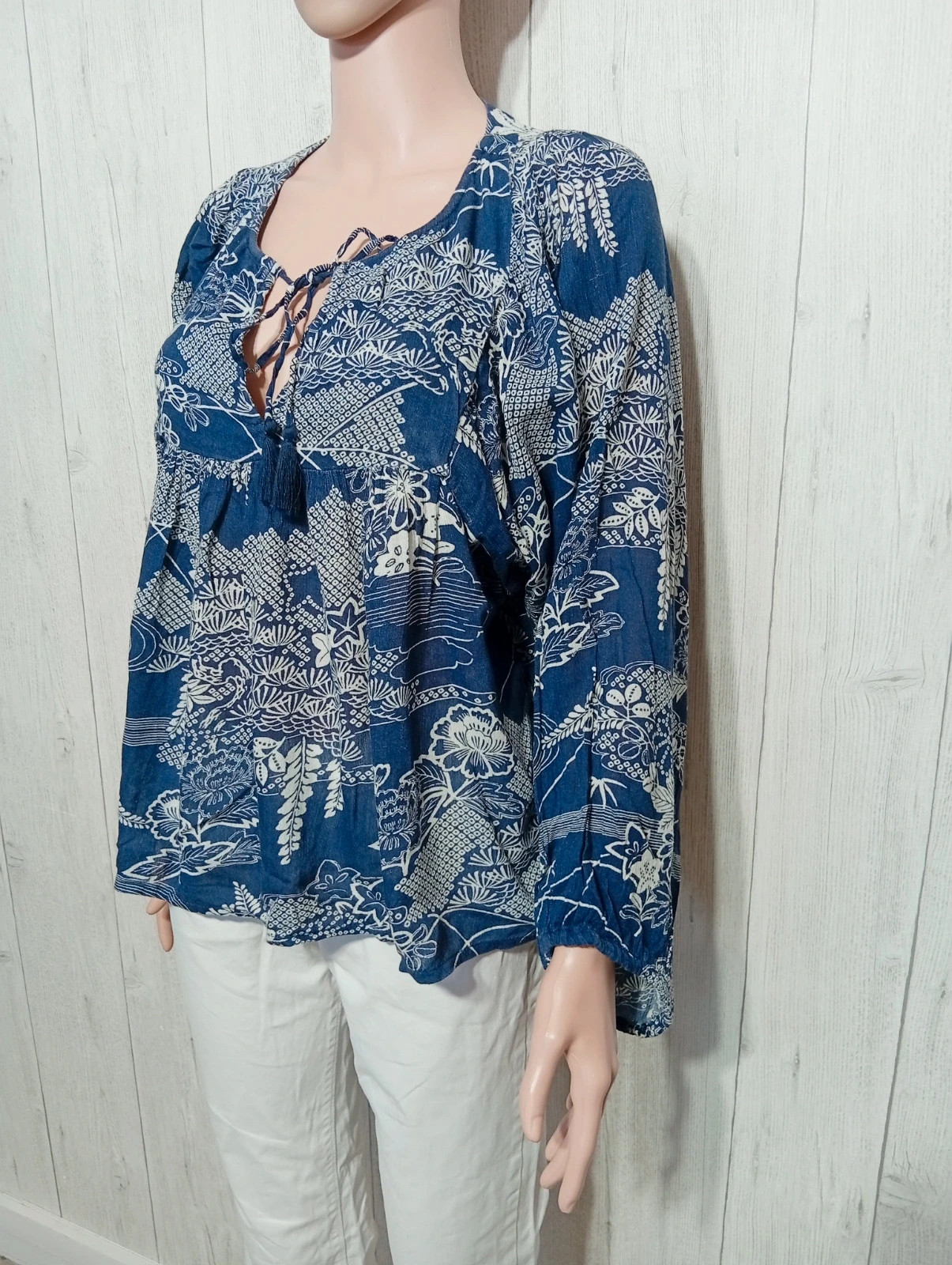 Blouse femme - taille S/36 - Ralph Lauren - couleur marine Blanc – Ralph Lauren – taille S / 36 / 8 4