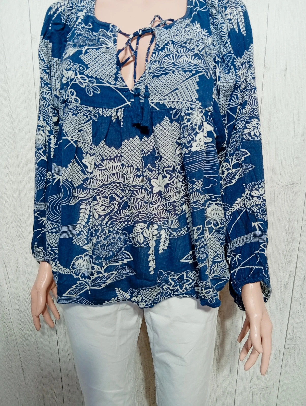 Blouse femme - taille S/36 - Ralph Lauren - couleur marine Blanc – Ralph Lauren – taille S / 36 / 8 3