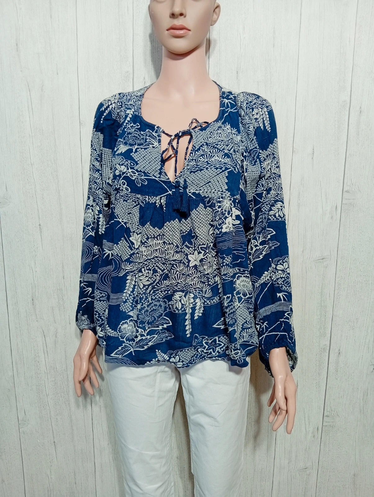 Blouse femme - taille S/36 - Ralph Lauren - couleur marine Blanc – Ralph Lauren – taille S / 36 / 8