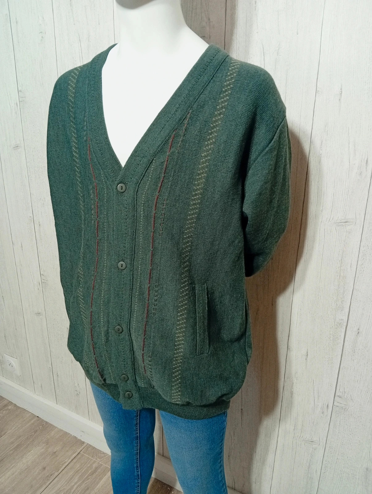 Cardigan manches longues homme - taille XL/42 - generation - couleur gris bordeaux – Generation – taille XL 5