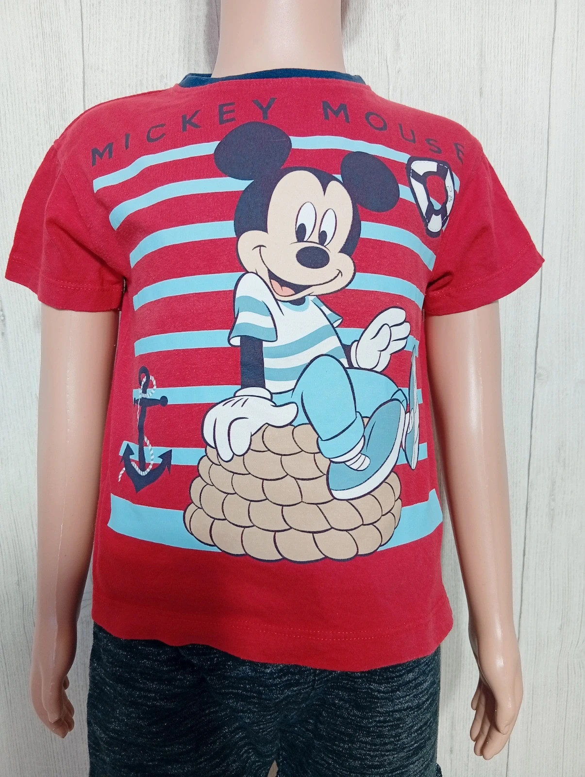 T-shirt imprimé manches courtes garcon-taille 3 ans - disney mickey mouse- couleur rouge multicolore
