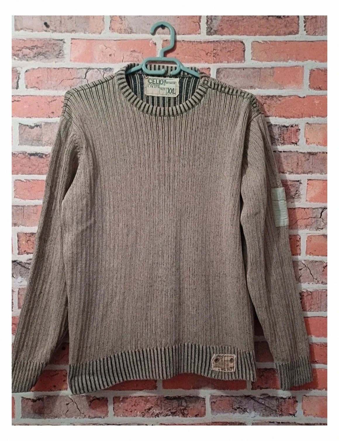 Pull Celio homme - taille XXL/44 - couleur kaki beige noir