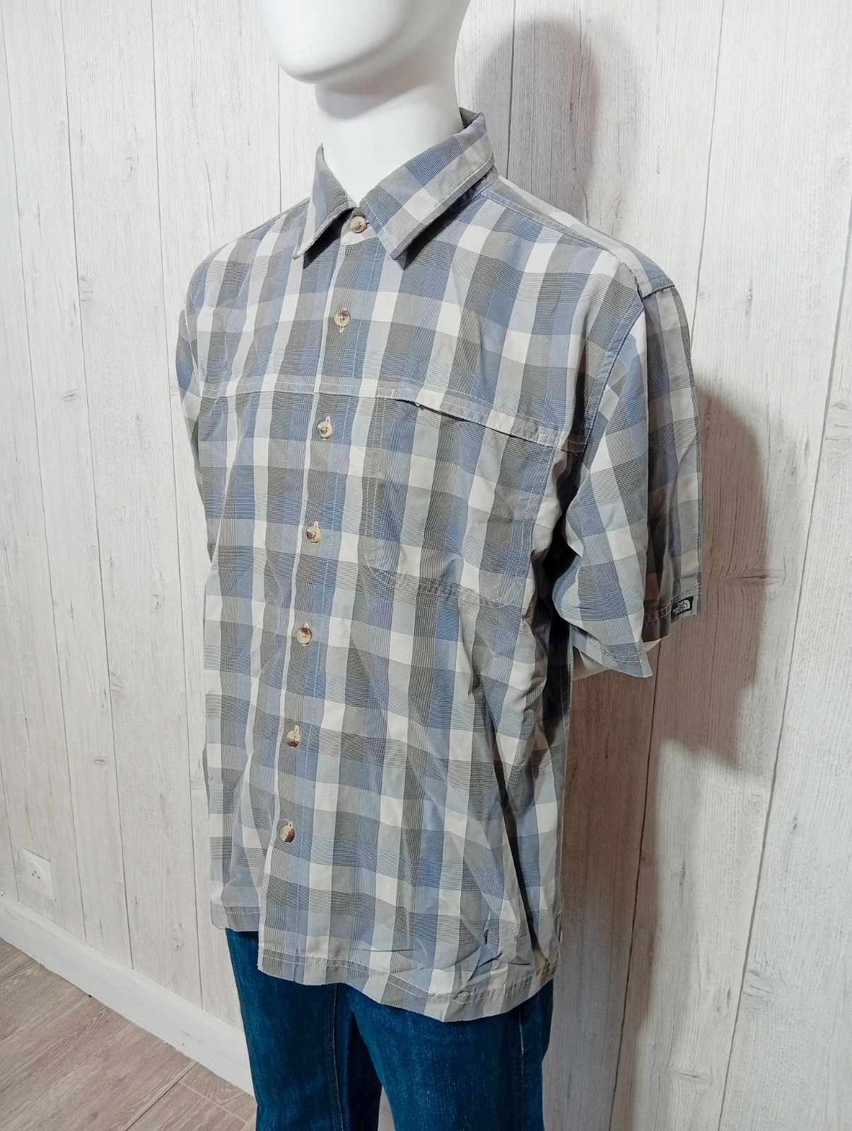 Chemise a carreaux homme - taille S/36 - The North face - couleur bleu blanc et gris – The North Face – taille S 5
