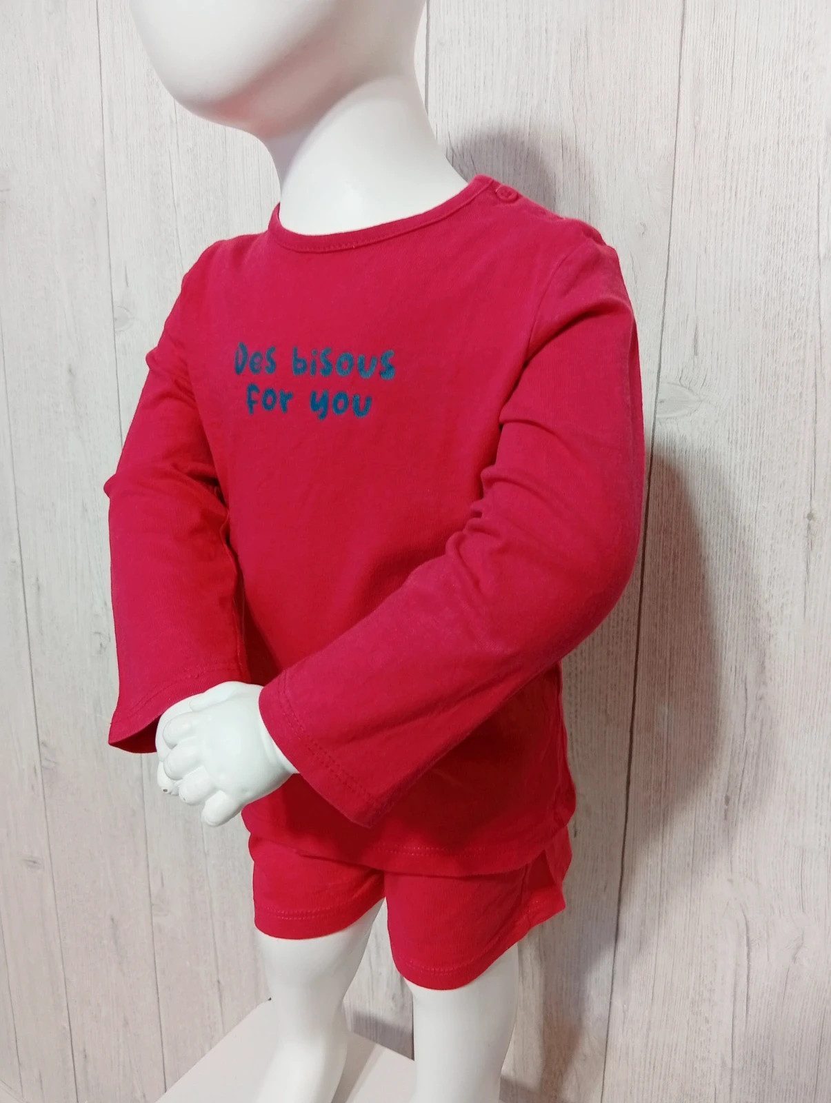 T-shirt manches longues garçon - taille 2 ans (86 cm) - Kiabi - couleur rouge marine – Kiabi – taille 18-24 mois / 86 cm 3