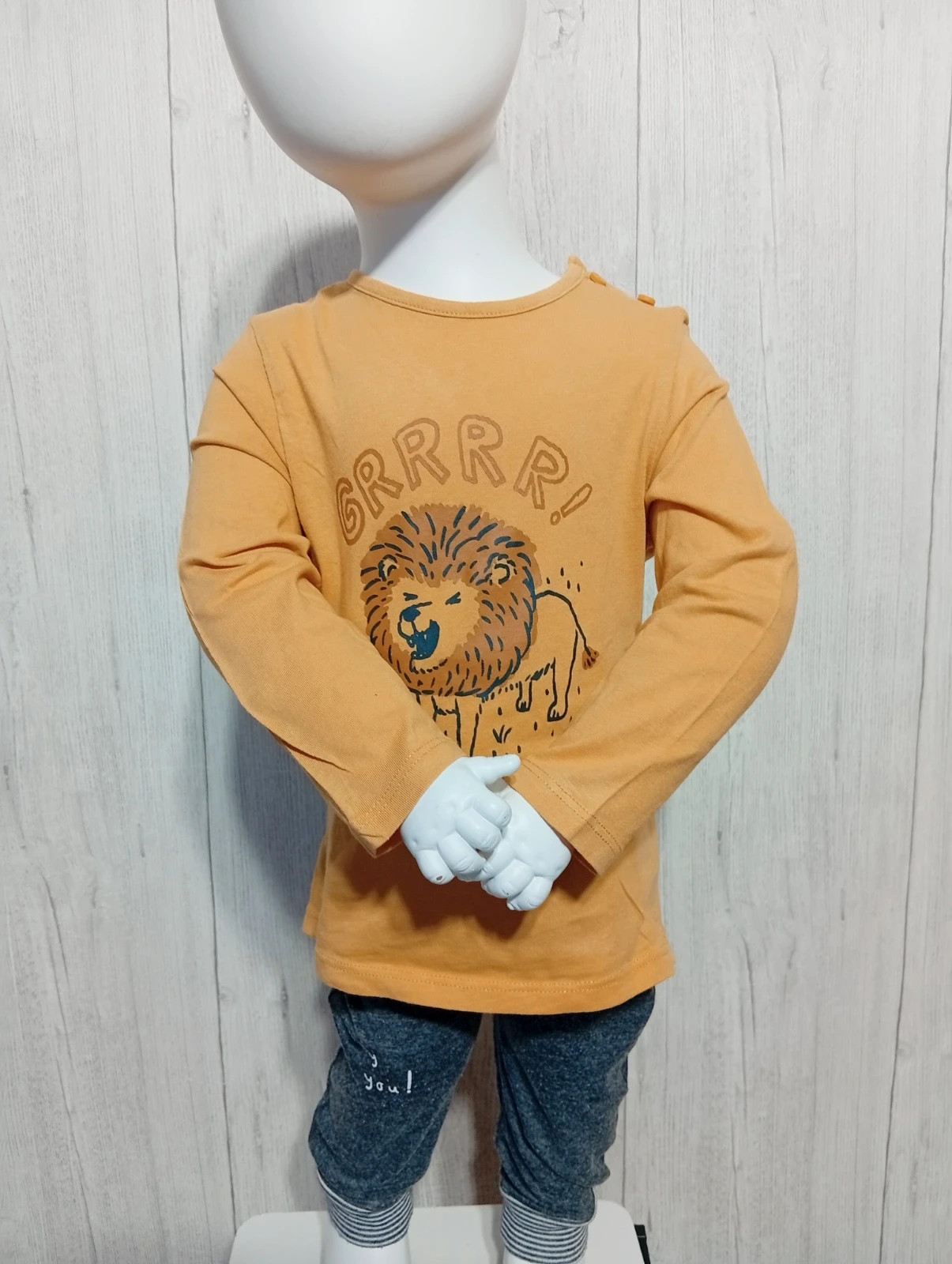 T-shirt manche longue garçon - taille 2 ans ( 86cm) - Kiabi - couleur moutarde marron noir – Kiabi – taille 18-24 mois / 86 cm
