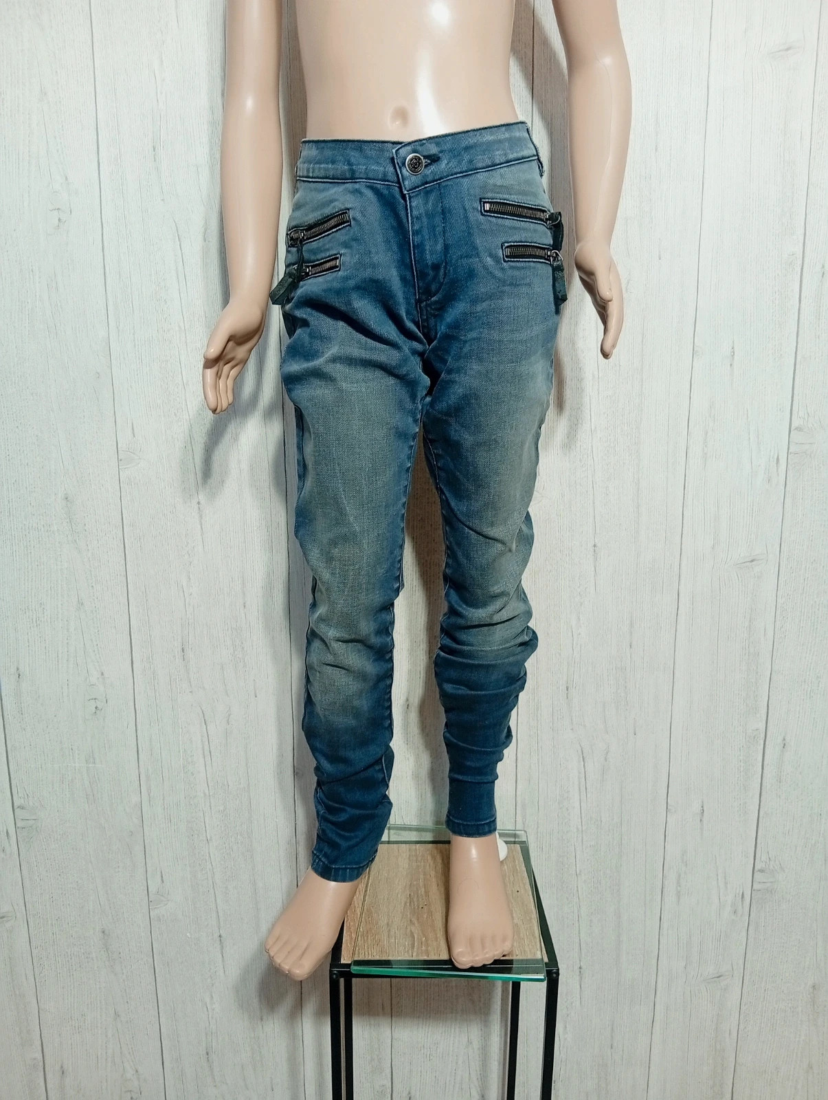 Jeans fille- taille 14 ans (FR26) - kaporal - couleur gris noir