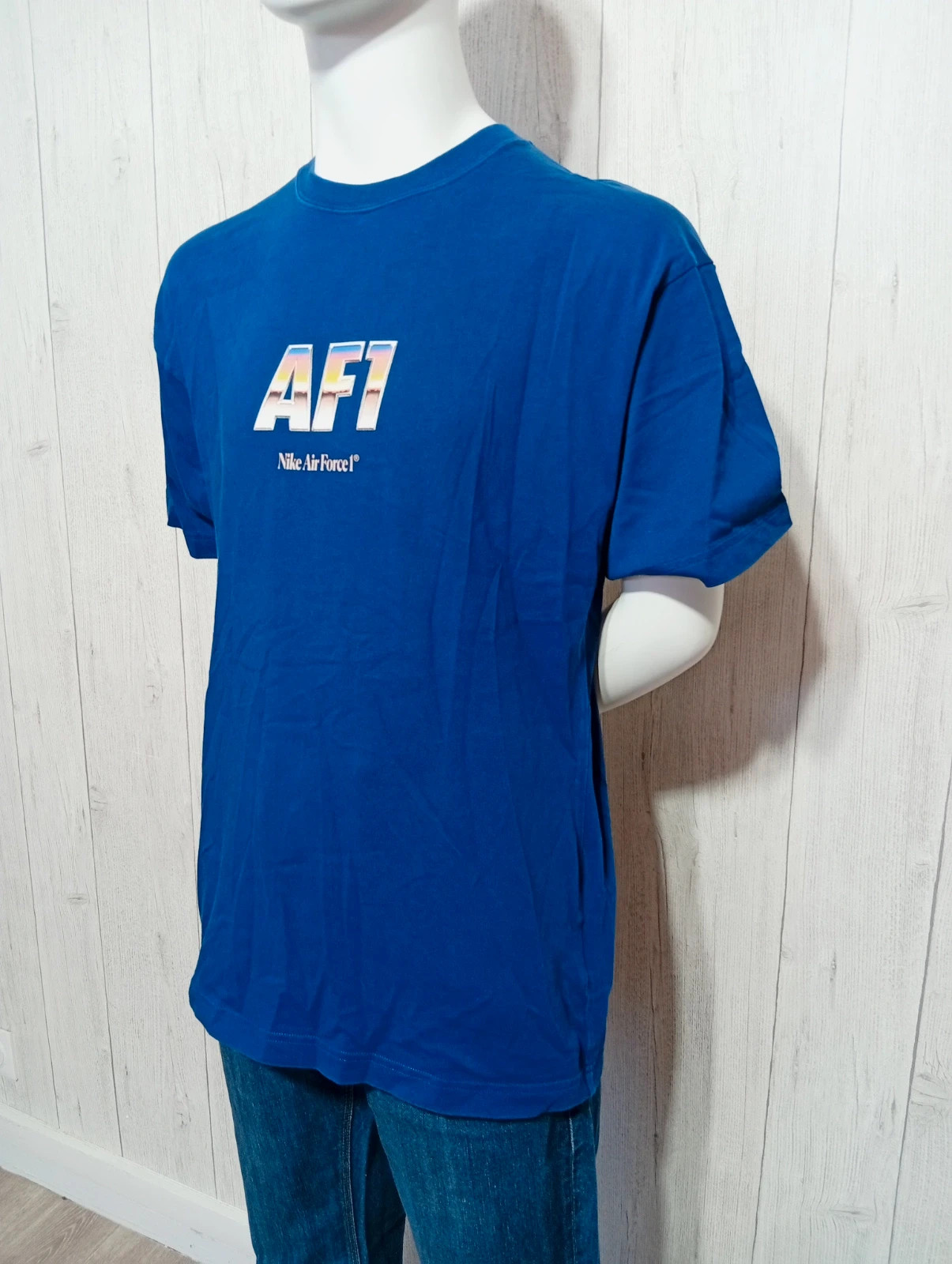 T-shirt manche courte homme - taille S/36 - nike - couleur marine – Nike Air – taille S 5