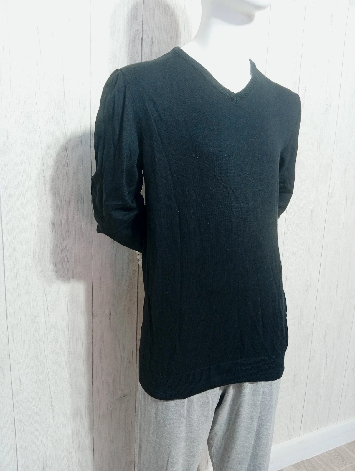 Sweat col V homme - taille L/40 - Kiabi - couleur noir – Kiabi – taille L 4