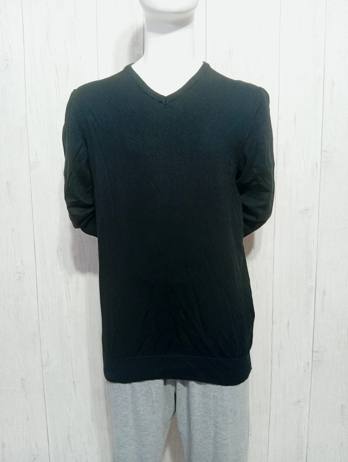 Sweat col V homme - taille L/40 - Kiabi - couleur noir – Kiabi – taille L
