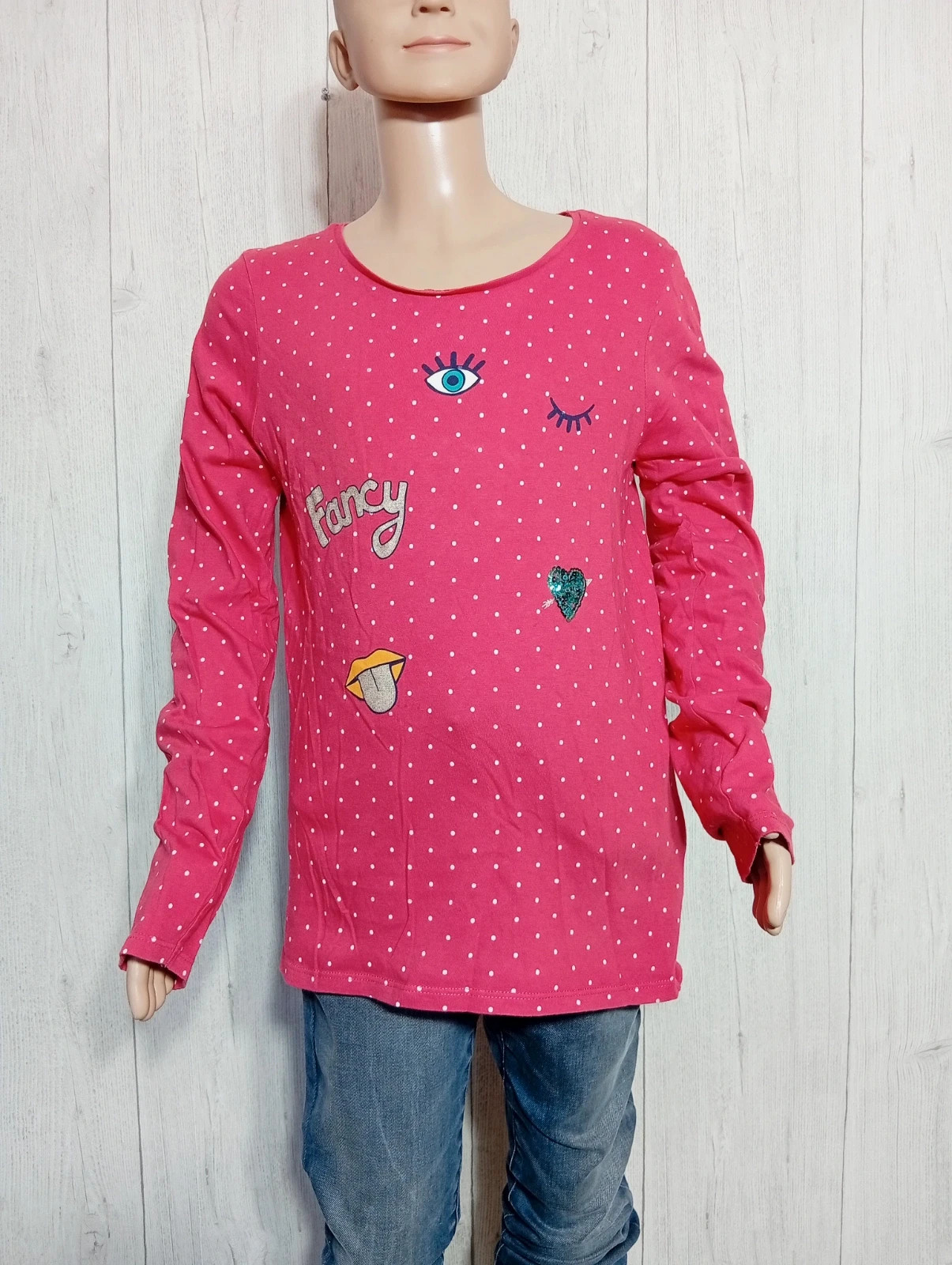 T-shirt manches longues fille - taille 14ans - inextenso- couleur rouge et blanc – In Extenso – taille 14 ans / 164 cm