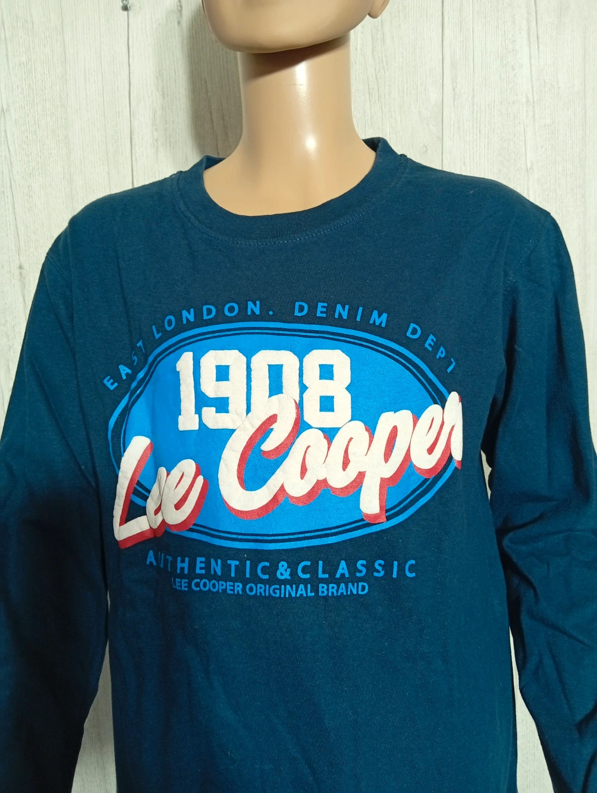 T-shirt manches longues garçon - taille 14 ans/XS - Lee Cooper - couleur marine blanc bleu – Lee Cooper – taille 14 ans / 164 cm 2