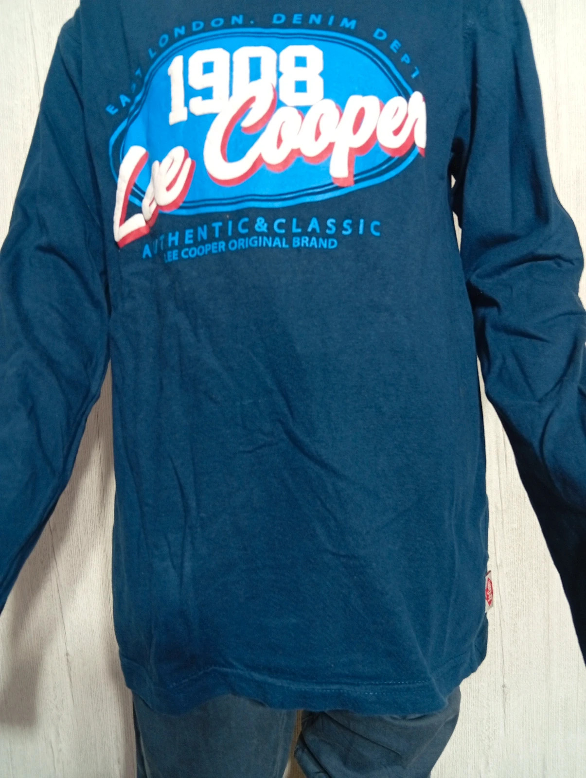 T-shirt manches longues garçon - taille 14 ans/XS - Lee Cooper - couleur marine blanc bleu – Lee Cooper – taille 14 ans / 164 cm 3