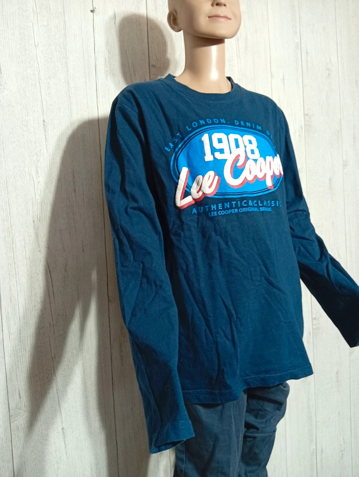 T-shirt manches longues garçon - taille 14 ans/XS - Lee Cooper - couleur marine blanc bleu – Lee Cooper – taille 14 ans / 164 cm 4