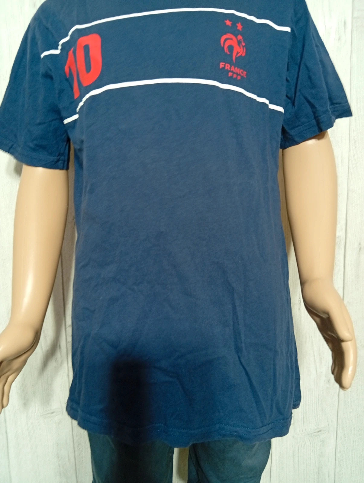 T-shirt manches courtes garcon - taille 14 ans - FFF - couleur marine blanc rouge – FFF – taille 14 ans / 164 cm 3
