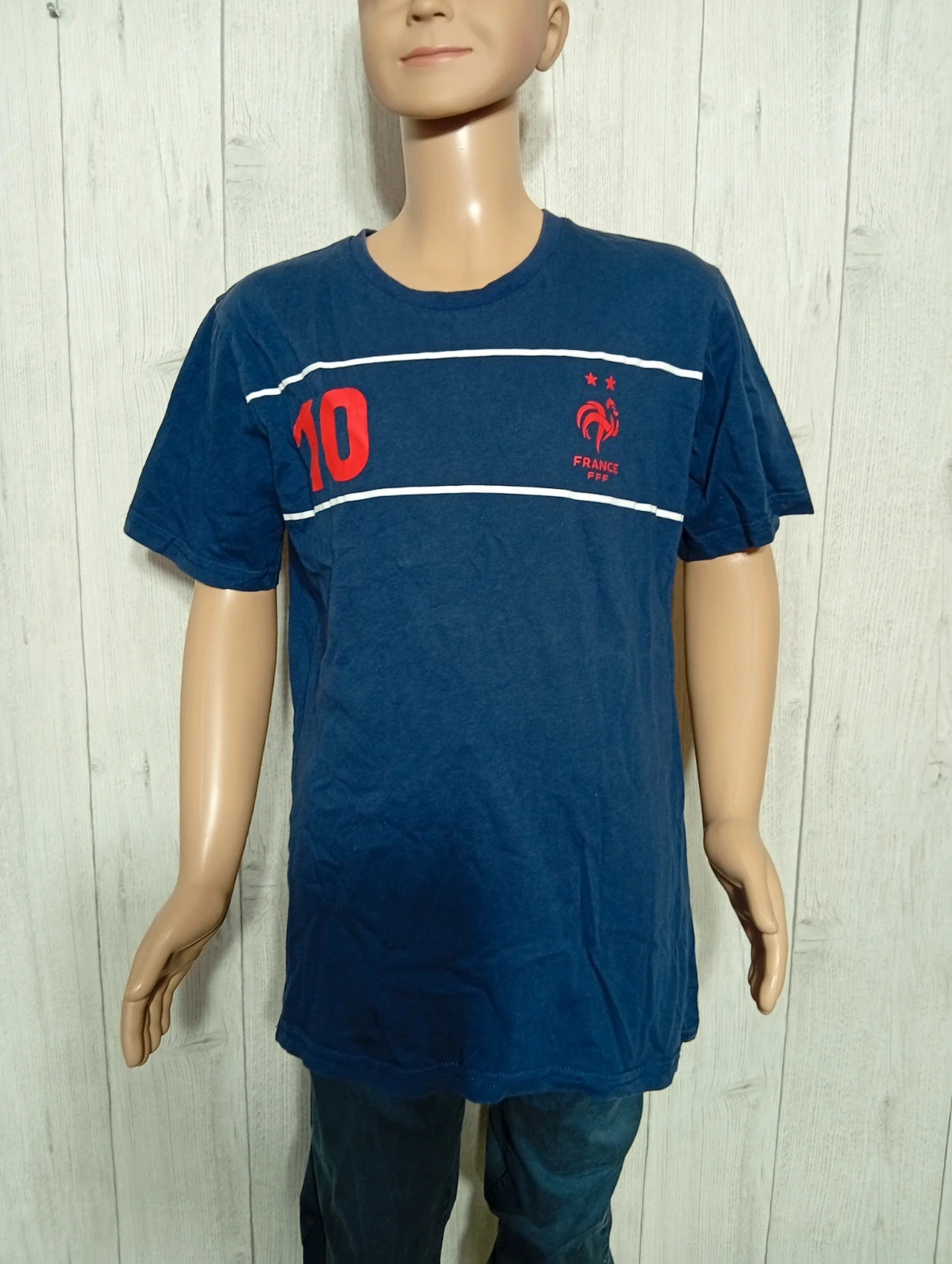 T-shirt manches courtes garcon - taille 14 ans - FFF - couleur marine blanc rouge – FFF – taille 14 ans / 164 cm