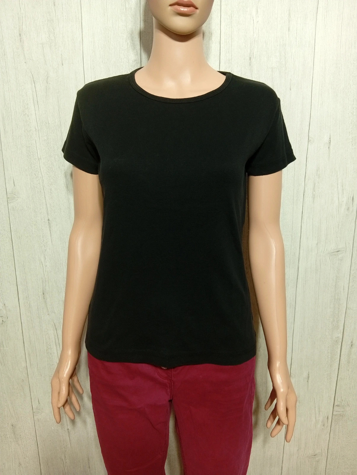 T-shirt manches courtes femme - taille 42/44 - couleur noir – taille XL / 42 / 14