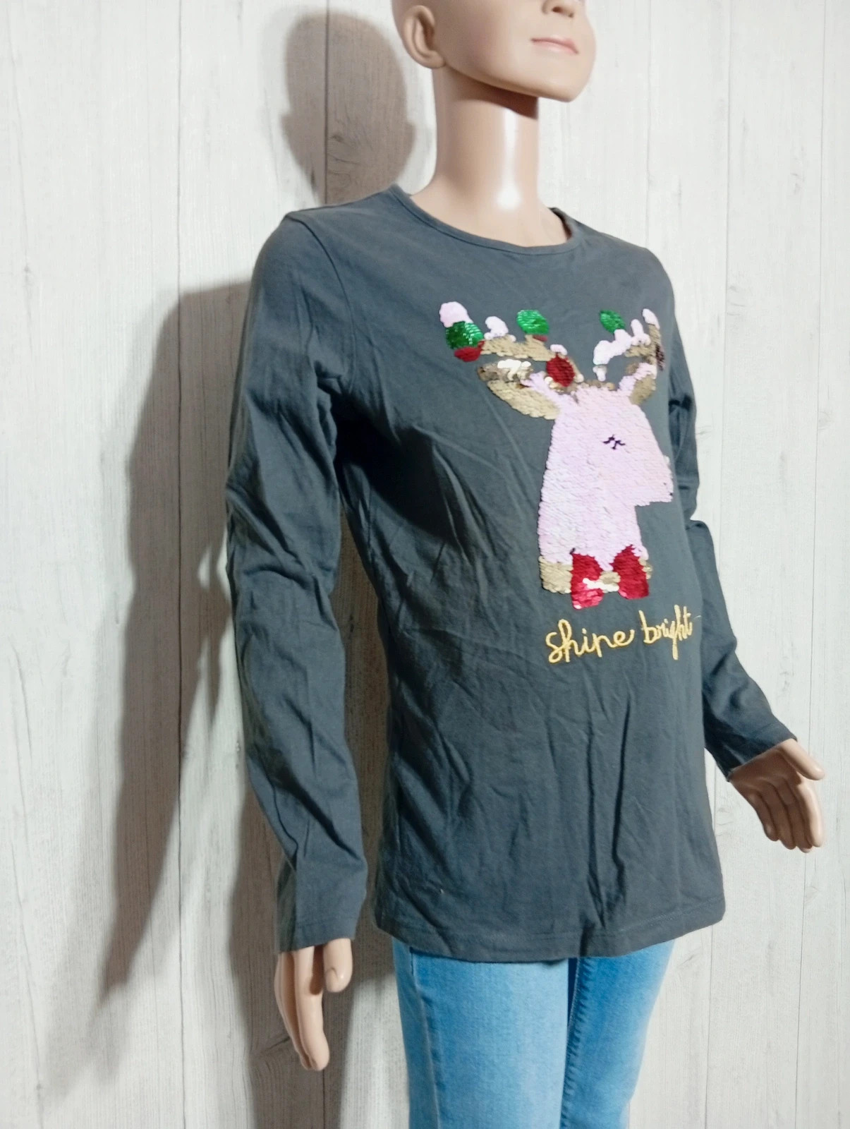 T-shirt manches longues fille - taille 12 ans (143/155 cm) - inextenso- couleur gris multicolore – In Extenso – taille 12 ans / 152 cm 2