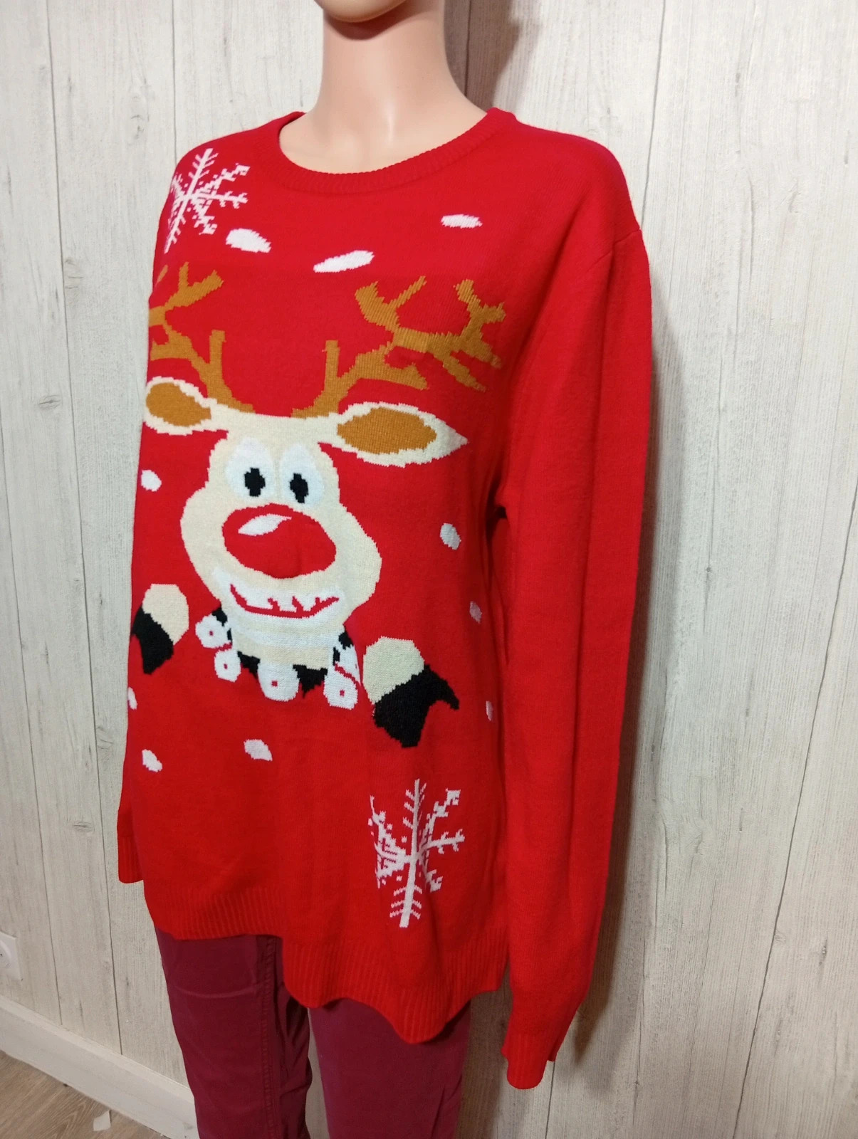 Pull polaire de noel femme - taille XL/42 - inextenso- couleur rouge blanc – In Extenso – taille XL / 42 / 14 3