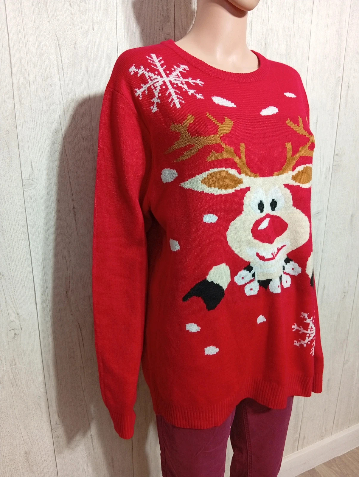 Pull polaire de noel femme - taille XL/42 - inextenso- couleur rouge blanc – In Extenso – taille XL / 42 / 14 2