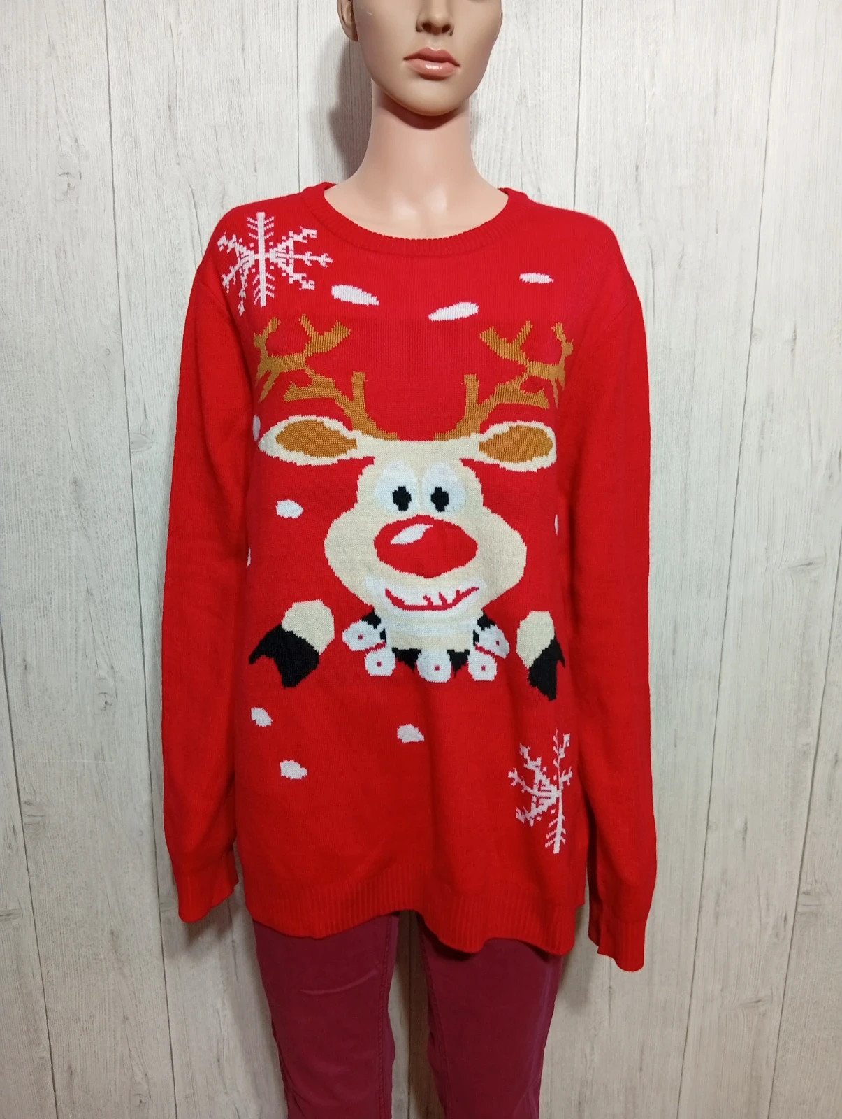 Pull polaire de noel femme - taille XL/42 - inextenso- couleur rouge blanc – In Extenso – taille XL / 42 / 14