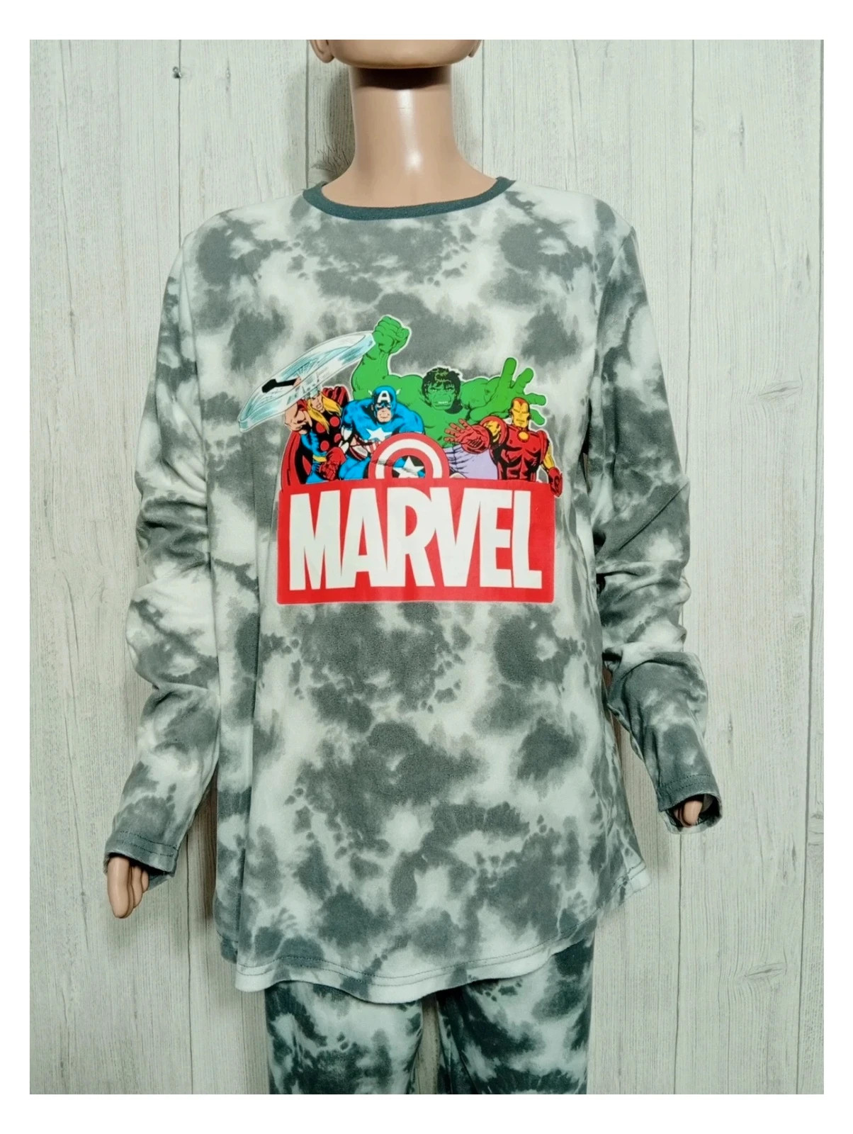 Pyjama Marvel 2pieces garcon - couleur gris et blanc - taille 13/14 ans (164 cm) – Marvel – taille 14 ans / 164 cm 2