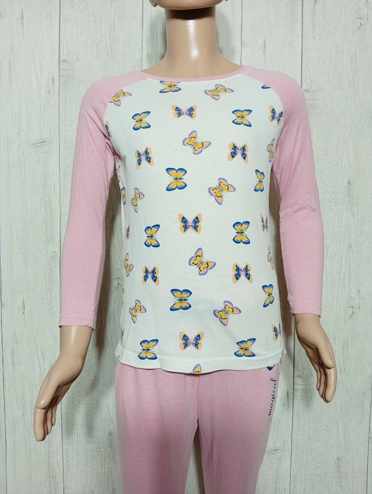 Ensemble de pyjama 2 pieces fille-taille 7 ans (122/128cm)-Nightwear-couleur rose blanc multicolore – Nightwear – taille 7 ans / 122 cm 2