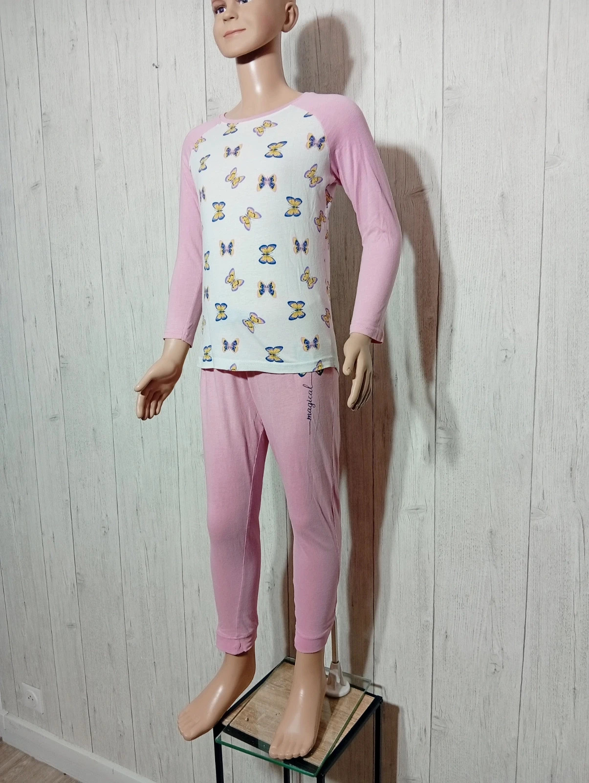 Ensemble de pyjama 2 pieces fille-taille 7 ans (122/128cm)-Nightwear-couleur rose blanc multicolore – Nightwear – taille 7 ans / 122 cm 5