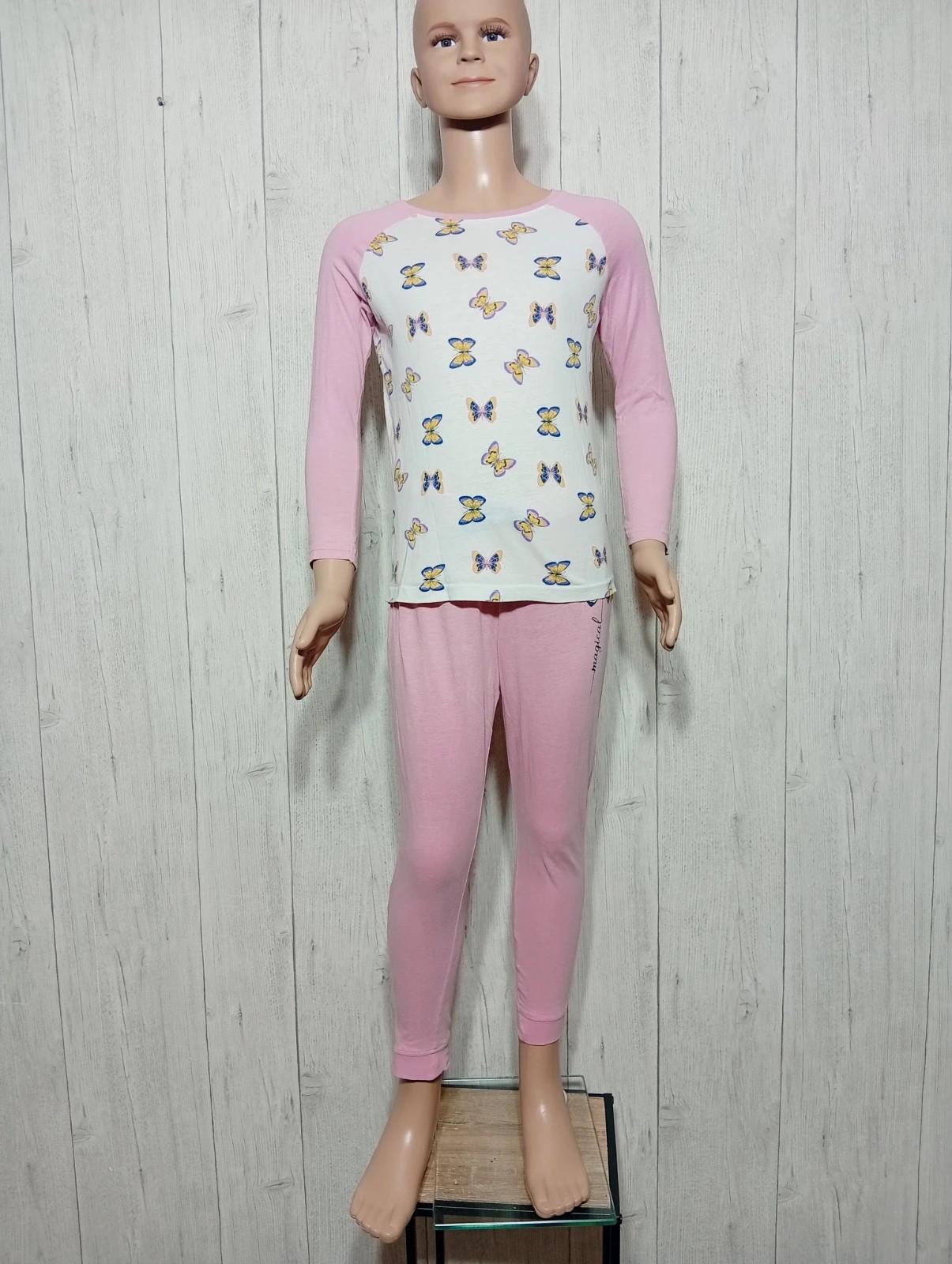 Ensemble de pyjama 2 pieces fille-taille 7 ans (122/128cm)-Nightwear-couleur rose blanc multicolore – Nightwear – taille 7 ans / 122 cm