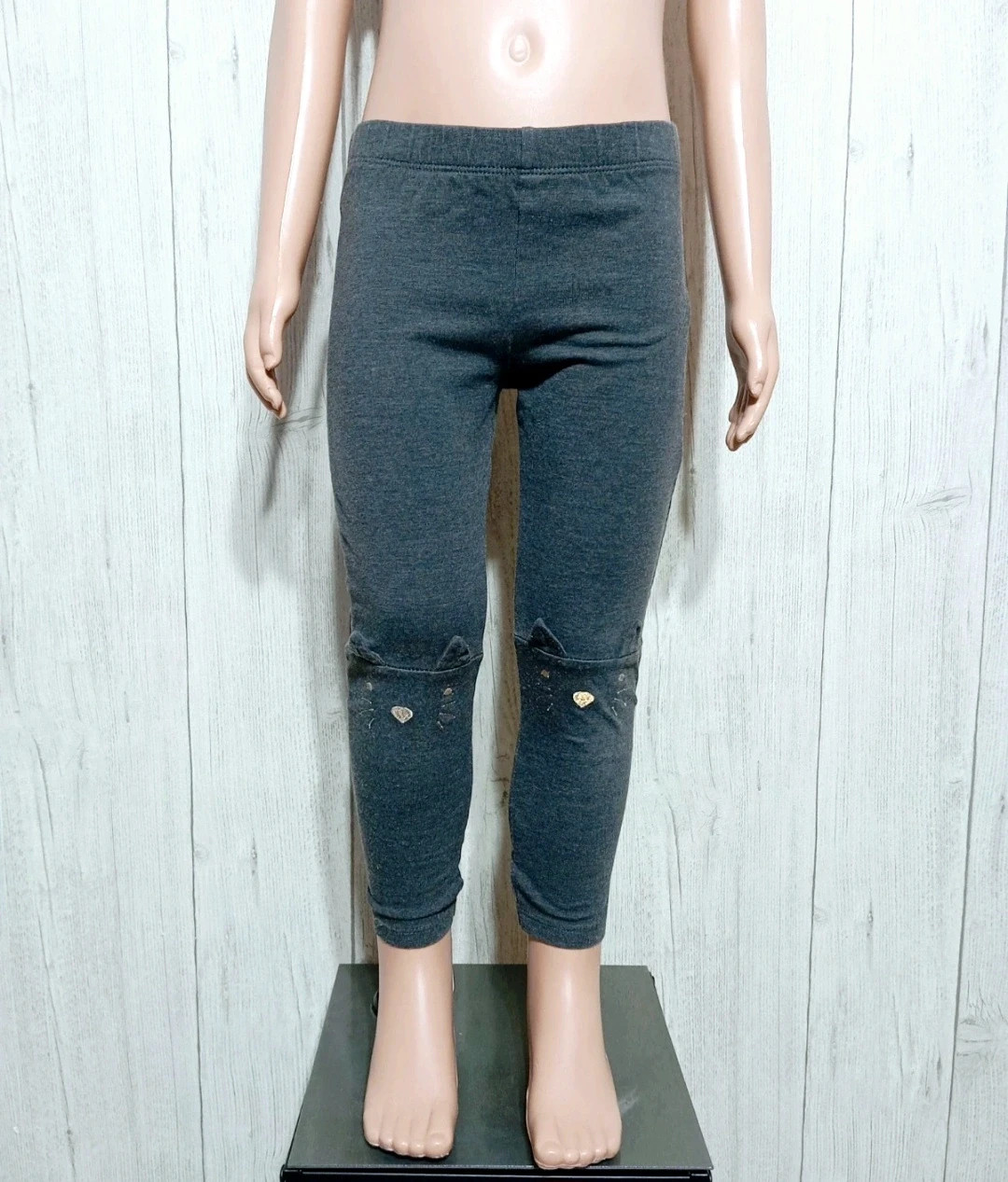 Leggins fille - Taille 3 ans (98 cm) - grain de blé- couleur gris – Grain de Blé – taille 3 ans / 98 cm