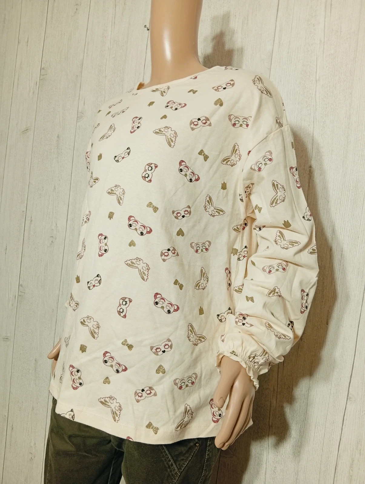 T-shirt manche longue fille- Taille 12 ans ( 146/152 cm) - kiabi - couleur creme multicolore-neuf – Kiabi – taille 12 ans / 152 cm 3