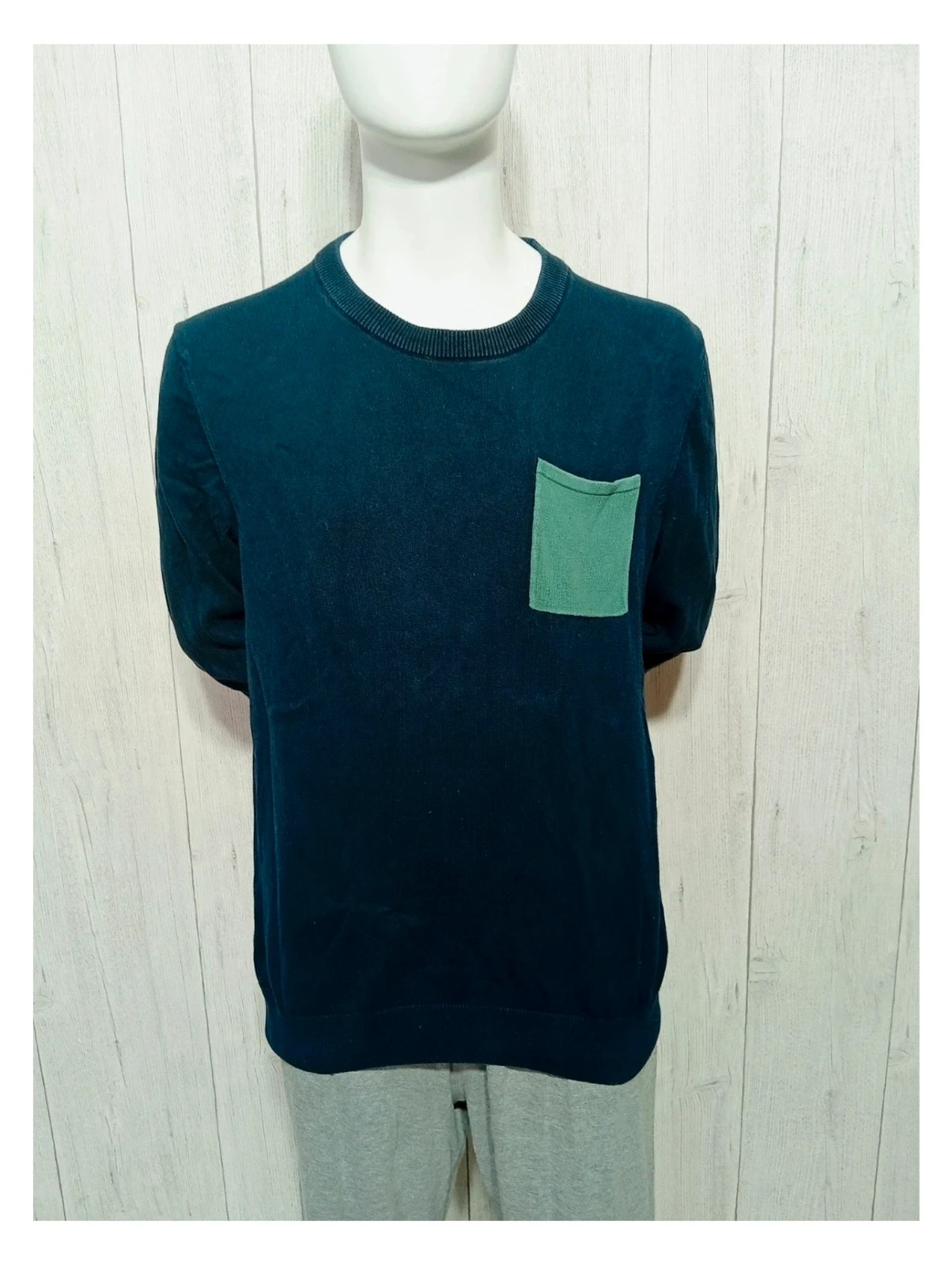 Pull jules taille L/40 - manches longues - couleur marine et menthe