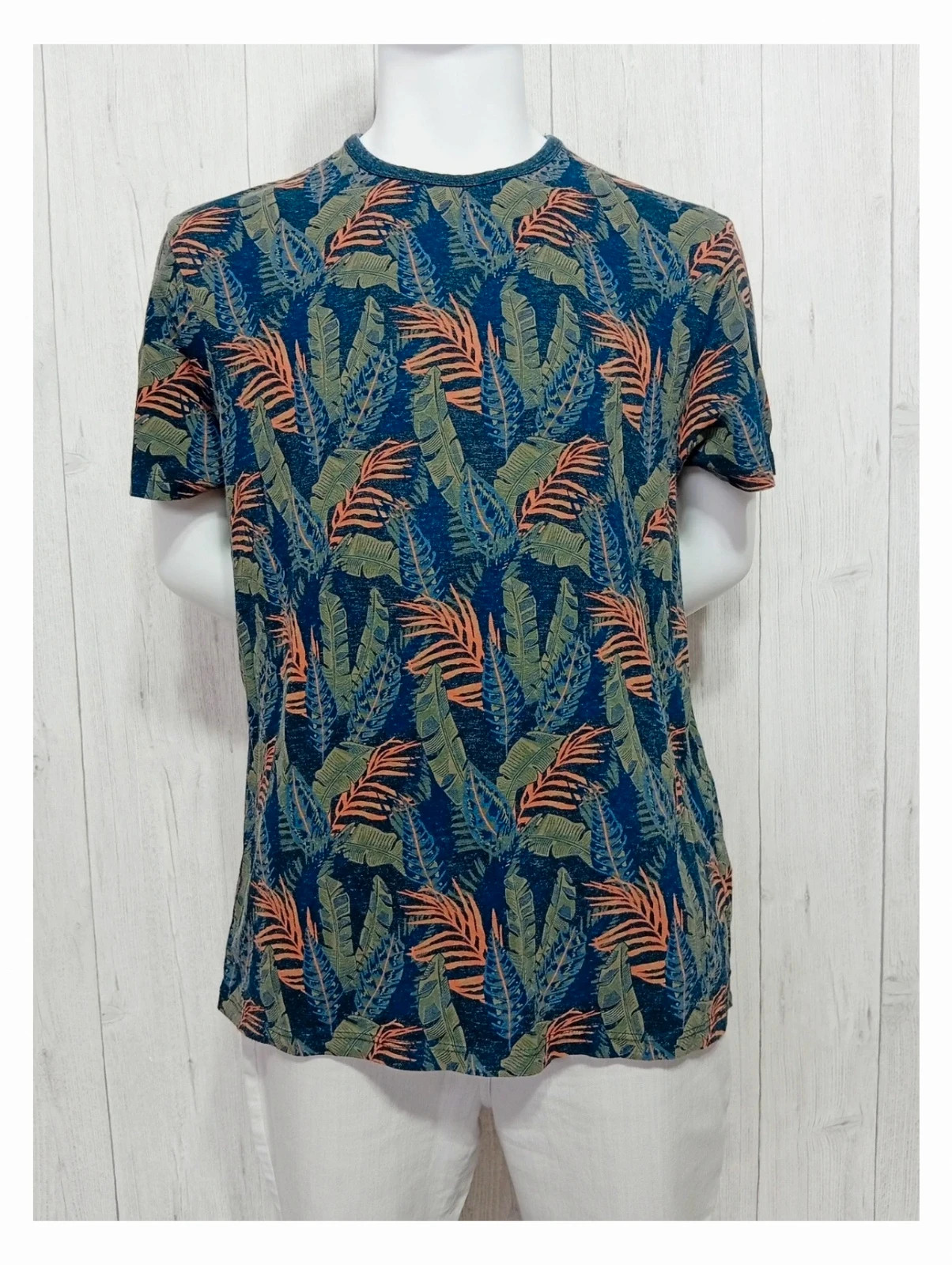T-shirt homme manche courte - jules - taille L/40 - couleur orange / vert