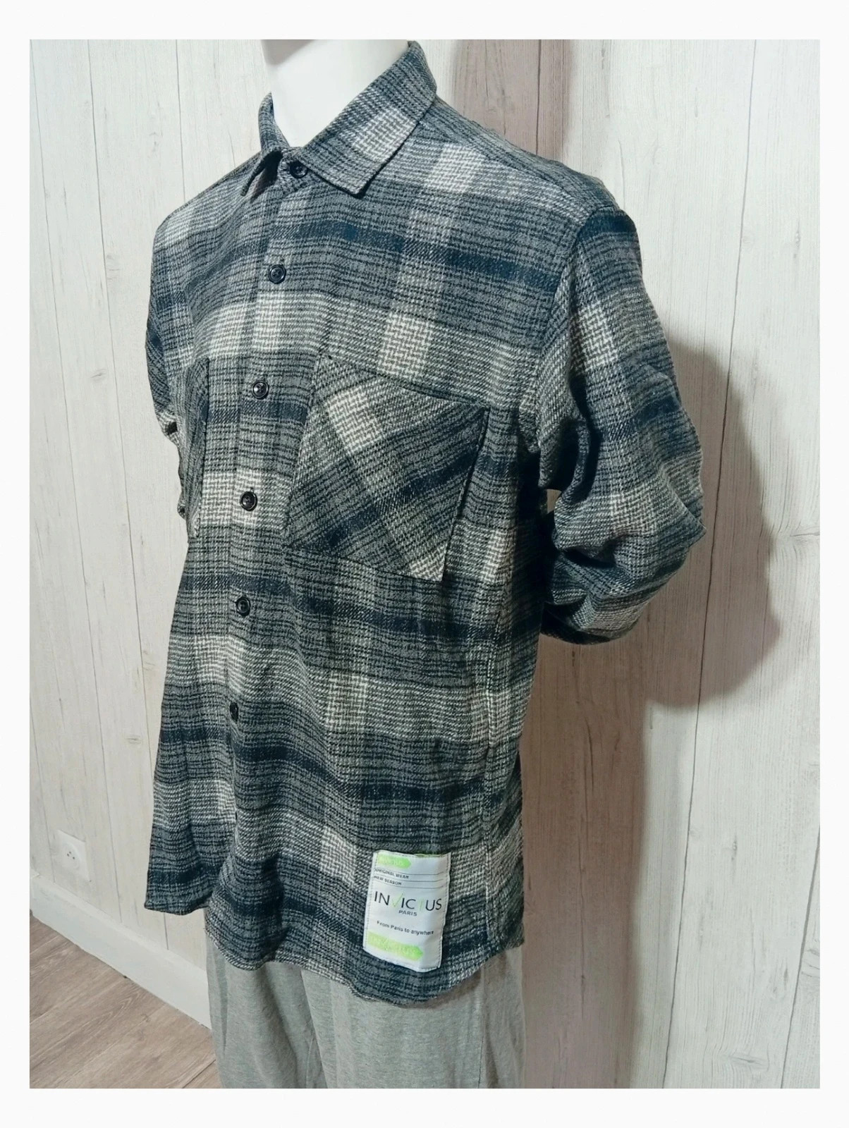 Chemise invictus homme manche longue - couleur noir gris blanc - taille L/40 – INVICTUS – taille L 5