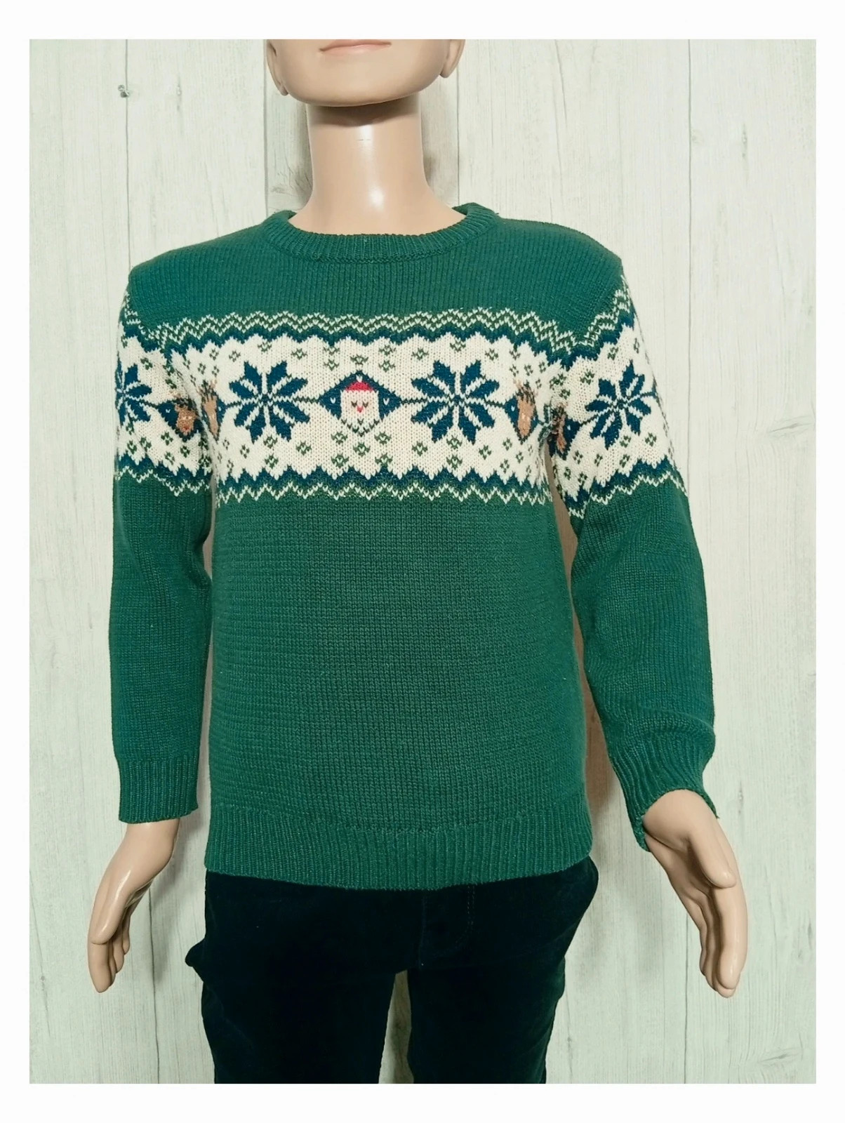 Pull de noel vert foncé et creme taille 8 ans ( 125 cm) -verbaudet garçon