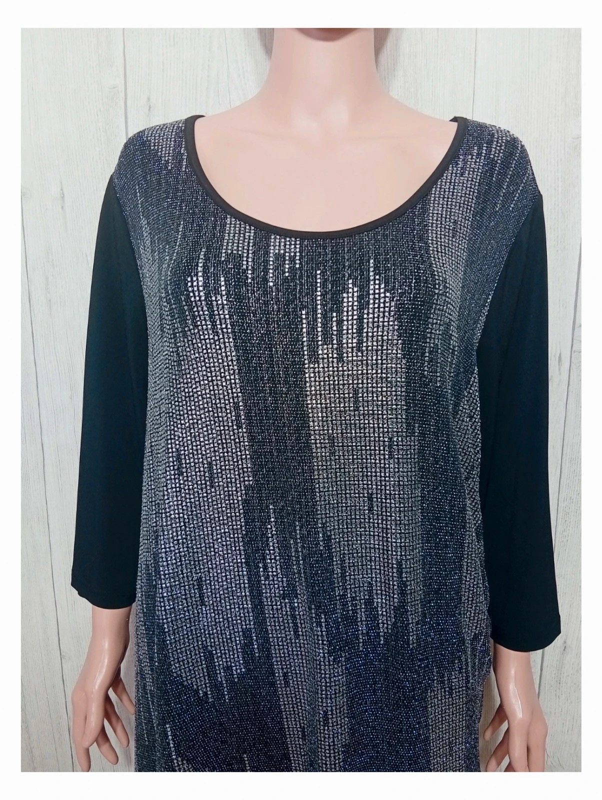 Blouse mia moda - taille 54 - couleur noir et argente femme – Mia moda – taille 7XL / 54 / 26 2