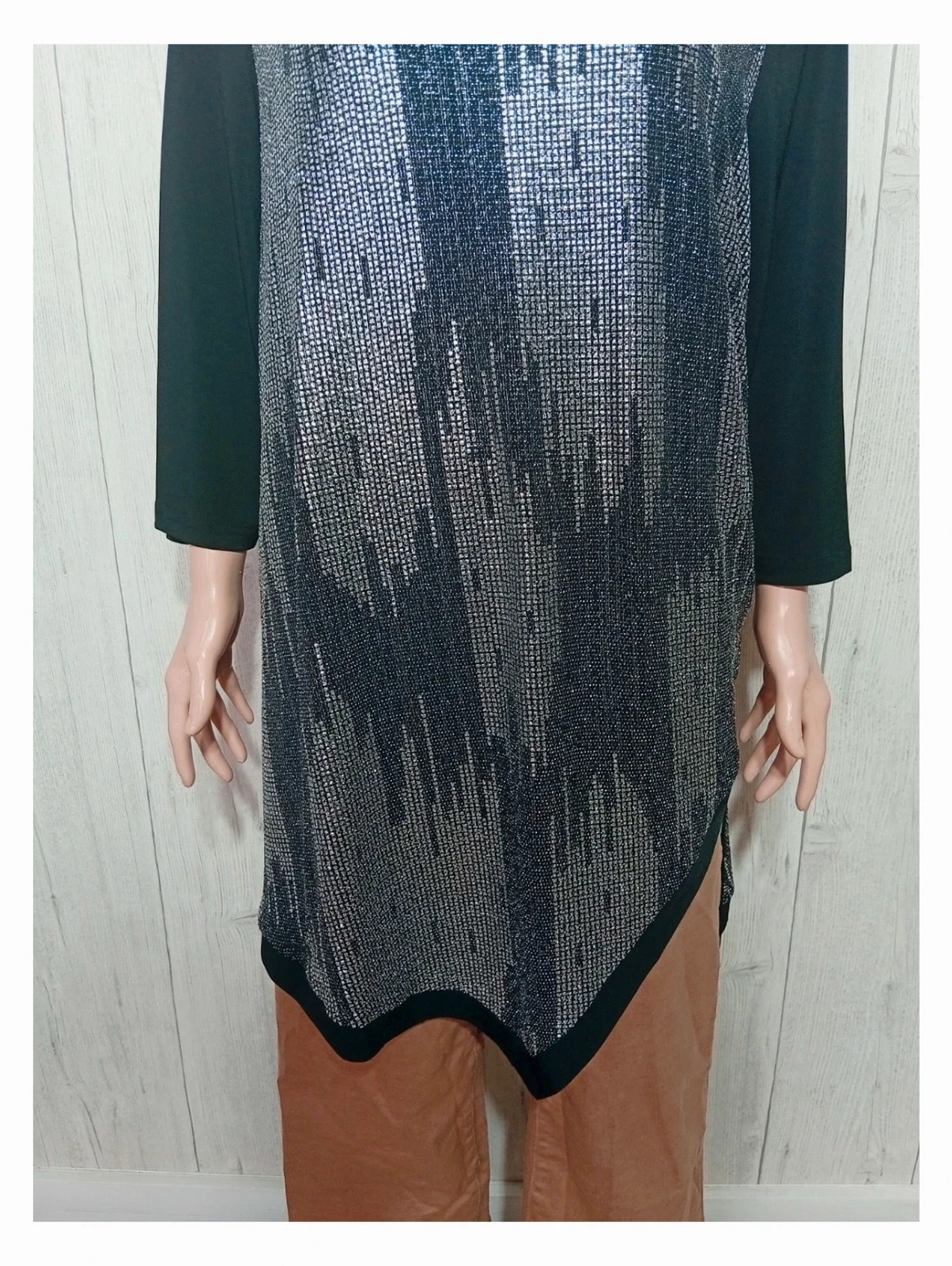 Blouse mia moda - taille 54 - couleur noir et argente femme – Mia moda – taille 7XL / 54 / 26 3
