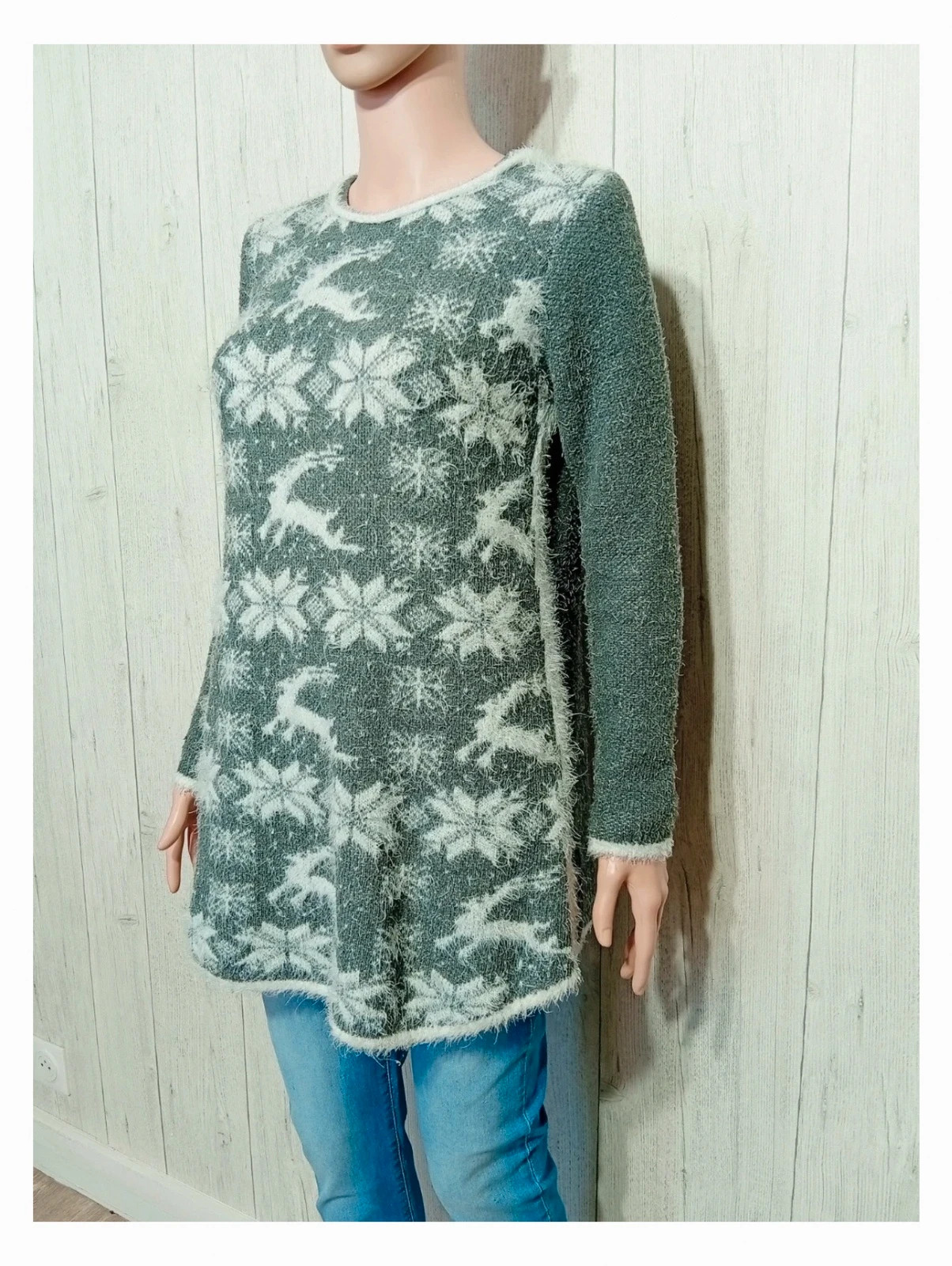 Pull classic & Co - taille M/L - femme - couleur gris et blanc – Classic Collection – taille M / 38 / 10 5
