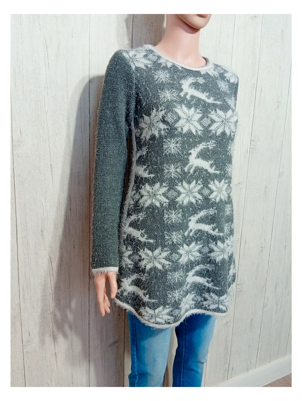 Pull classic & Co - taille M/L - femme - couleur gris et blanc – Classic Collection – taille M / 38 / 10 4
