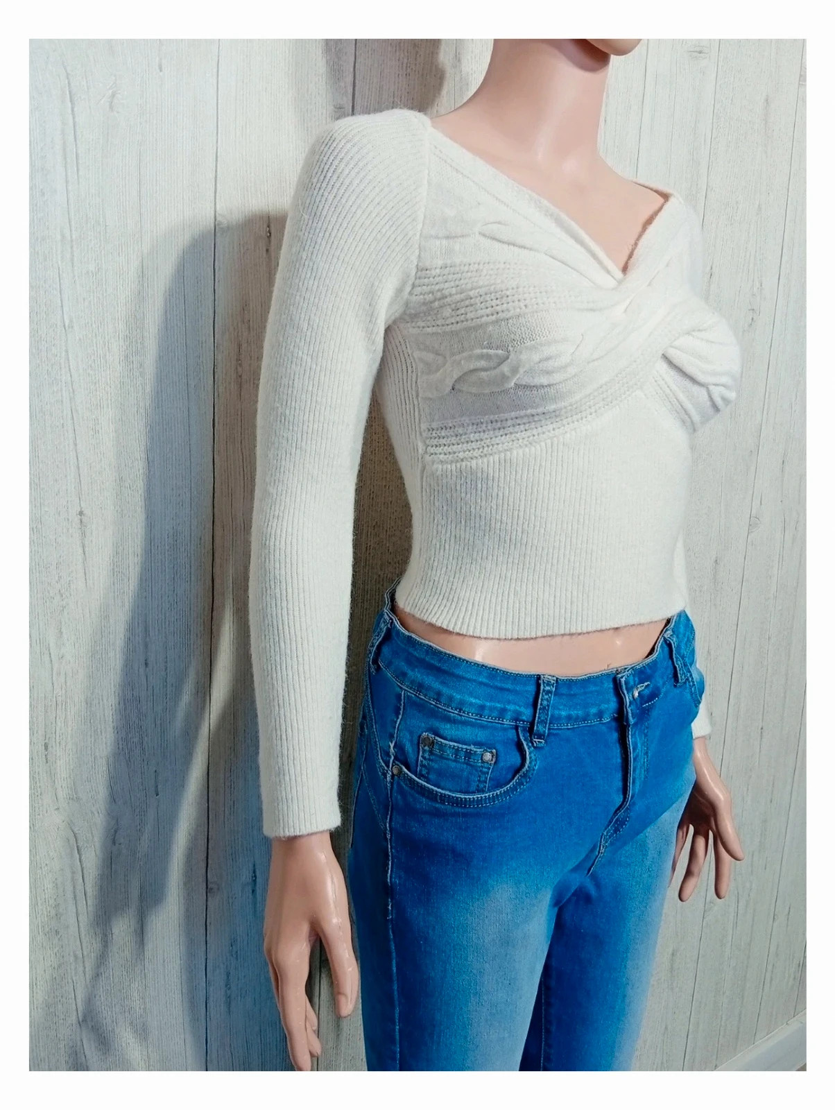 Pull blanc femme col V - shein - taille M/38 – Shein – taille M / 38 / 10 3