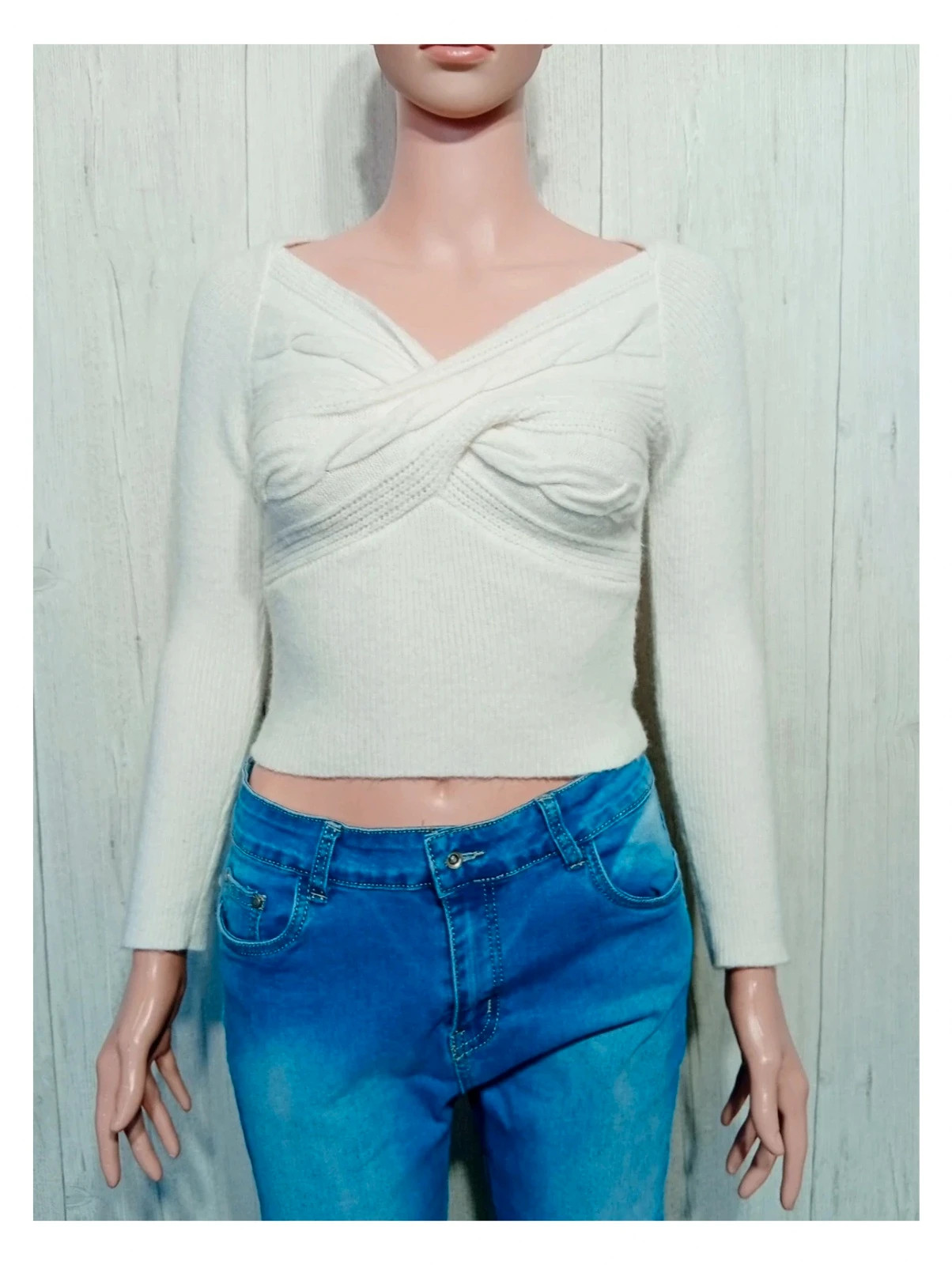 Pull blanc femme col V - shein - taille M/38 – Shein – taille M / 38 / 10