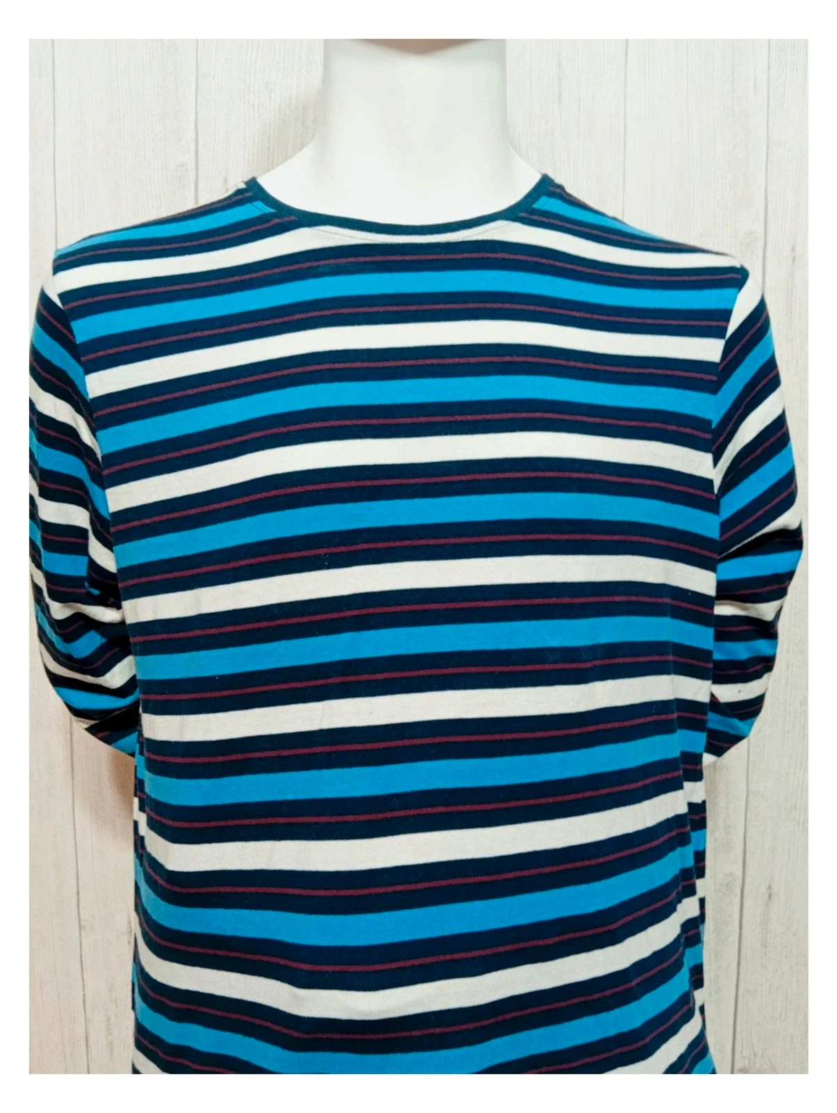 T-shirt Livergy homme manche longue - couleur marine bleu blanc - taille M/38 – Livergy – taille M 2