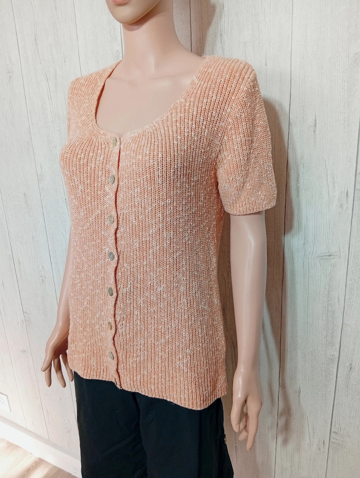 Cardigan femme - taille XL/42 - damart - couleur abricot – Damart – taille XL / 42 / 14 5